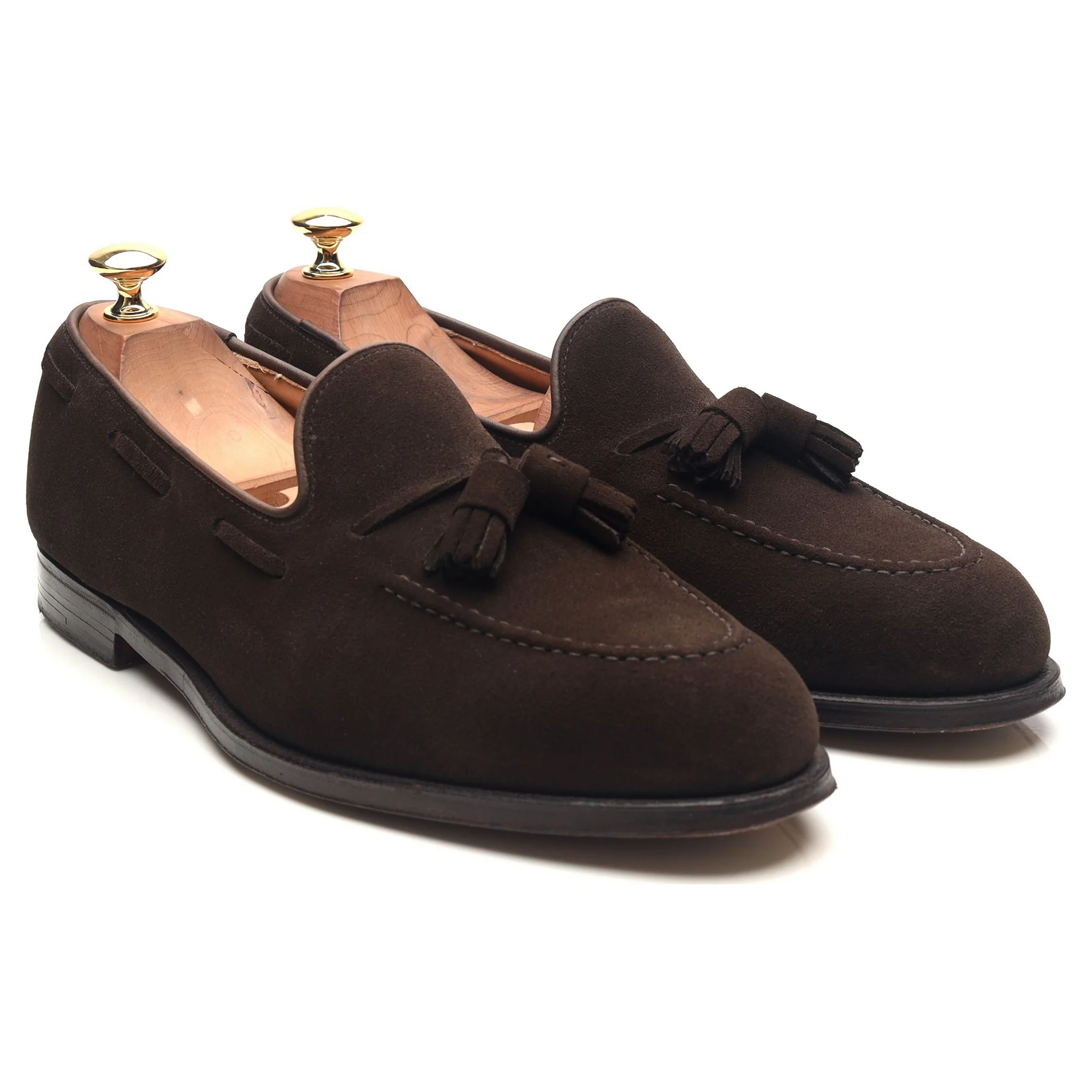 'Cavendish 2' Dark Brown Suede Tassel Loafers UK 9 E - Image 7