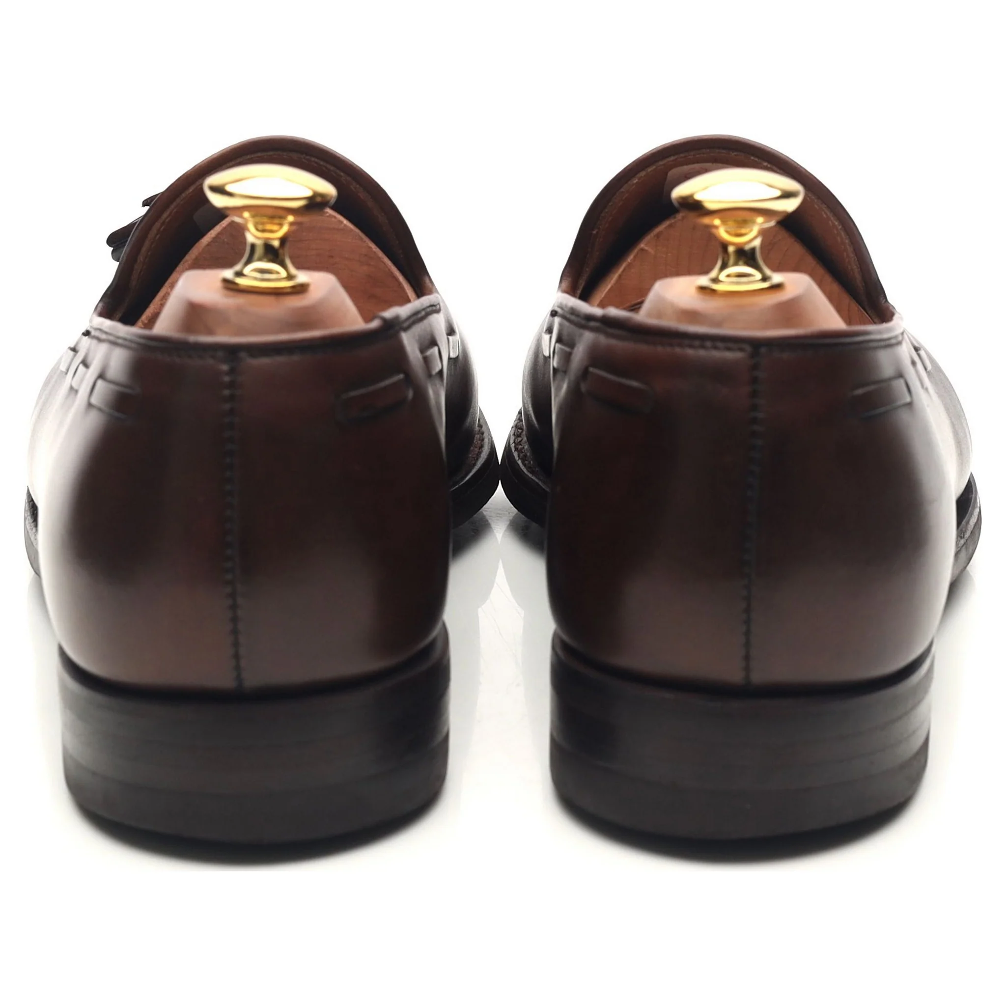 'Cavendish 2' Dark Brown Leather Tassel Loafers UK 9 E - Image 4