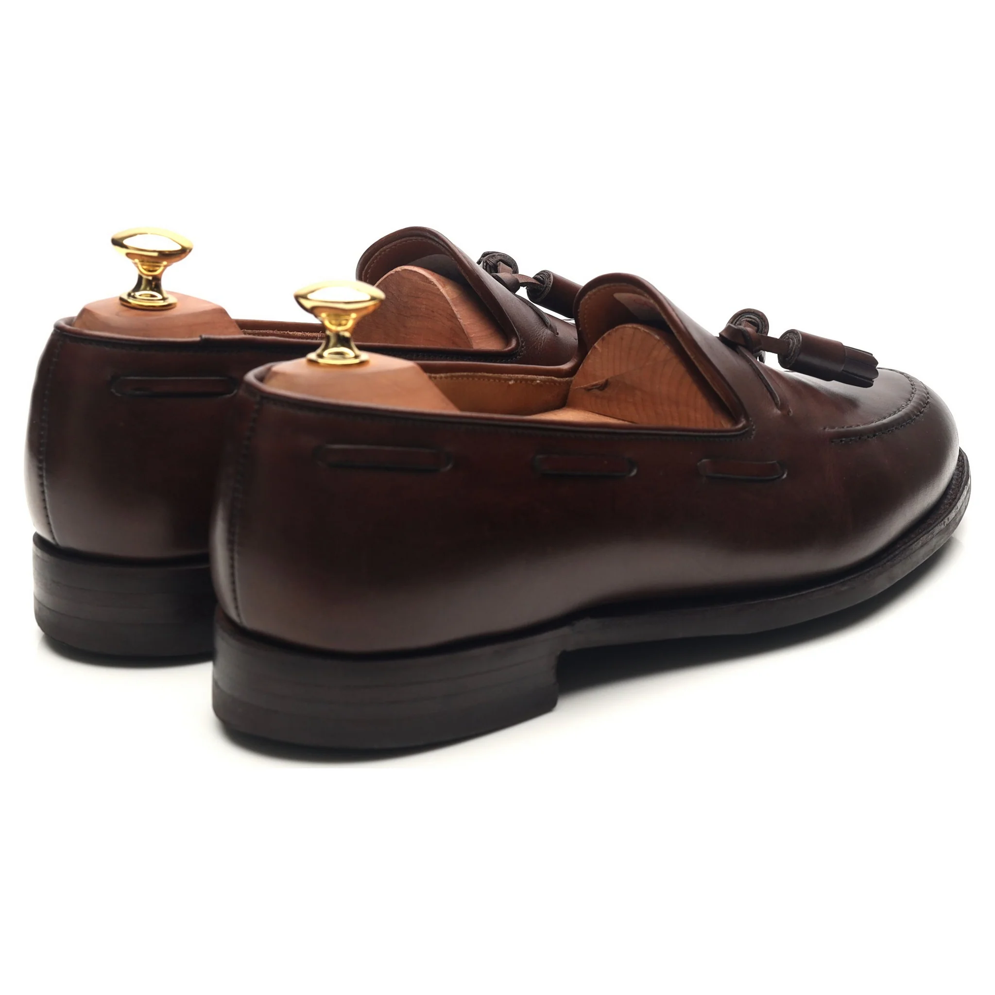 'Cavendish 2' Dark Brown Leather Tassel Loafers UK 9 E - Image 5