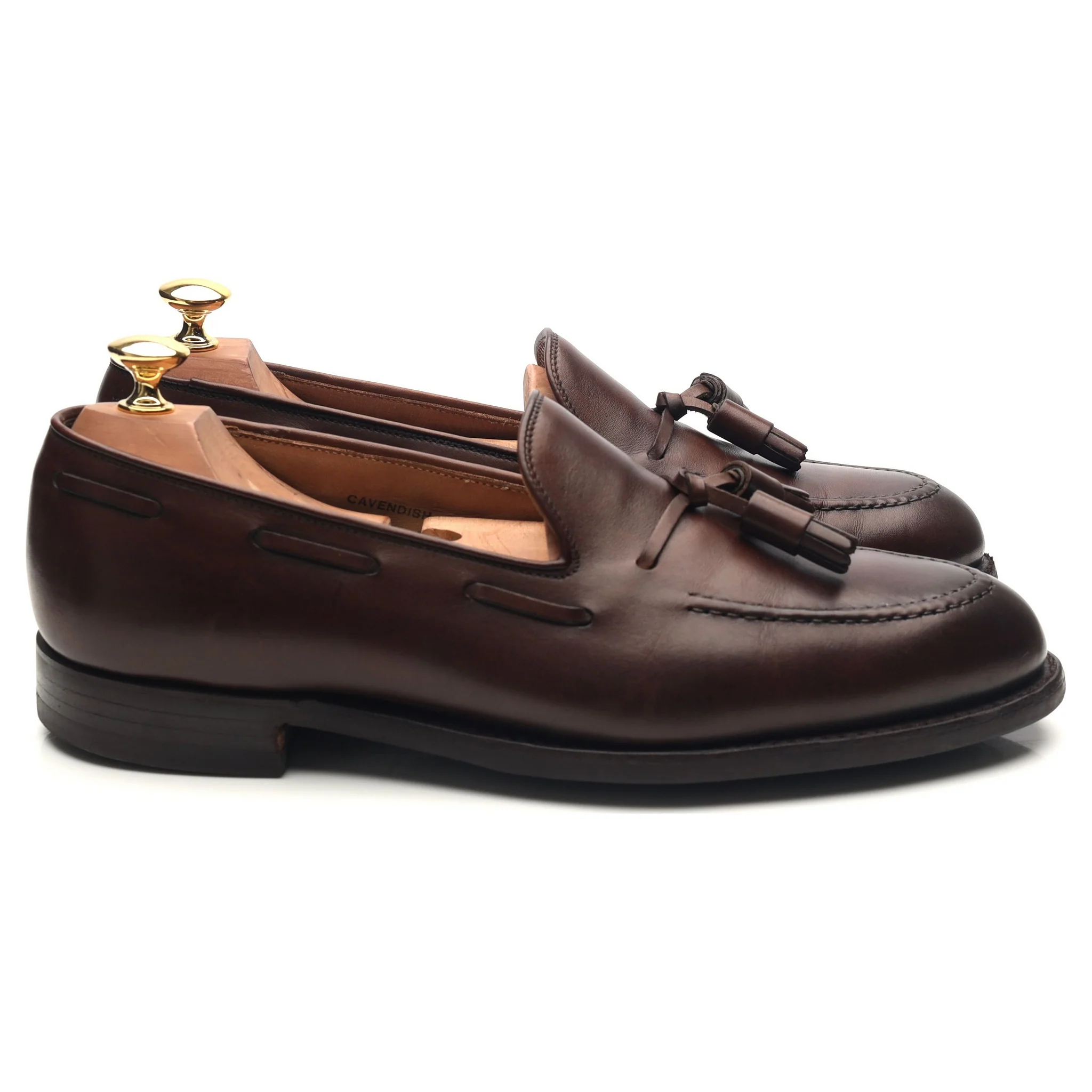 'Cavendish 2' Dark Brown Leather Tassel Loafers UK 9 E - Image 6