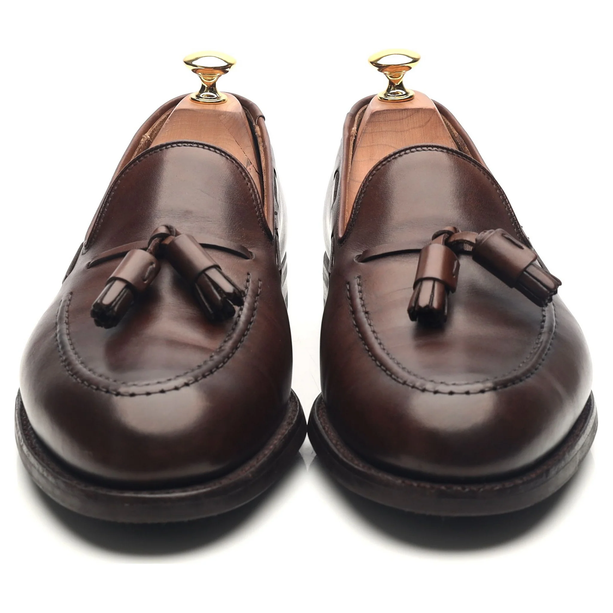 'Cavendish 2' Dark Brown Leather Tassel Loafers UK 9 E - Image 8