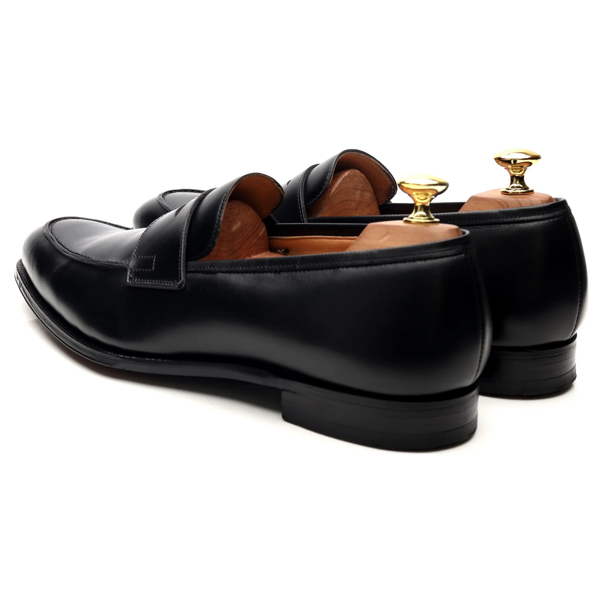 'Crawford' Black Leather Loafers UK 8.5 E - Image 3