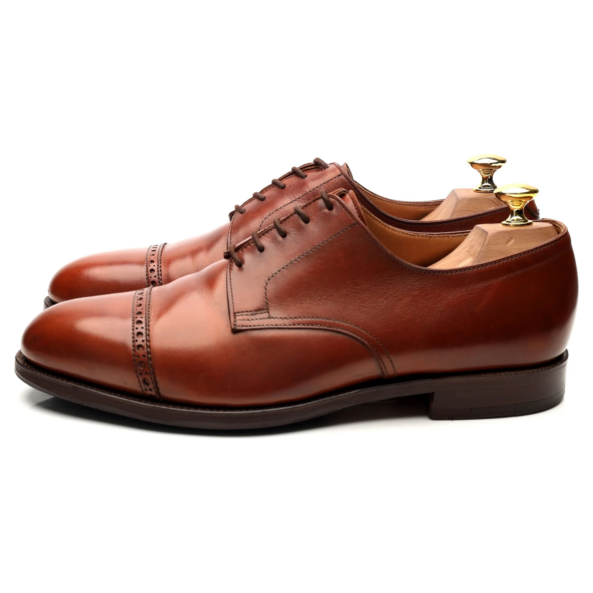 'Draycott' Tan Brown Leather Cap Toe Derby UK 8.5 G - Image 2