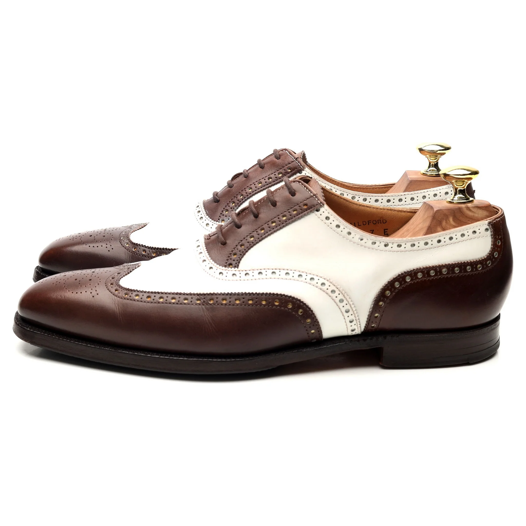 'Guildford' Brown White Leather Spectator Brogues UK 7 E - Image 2