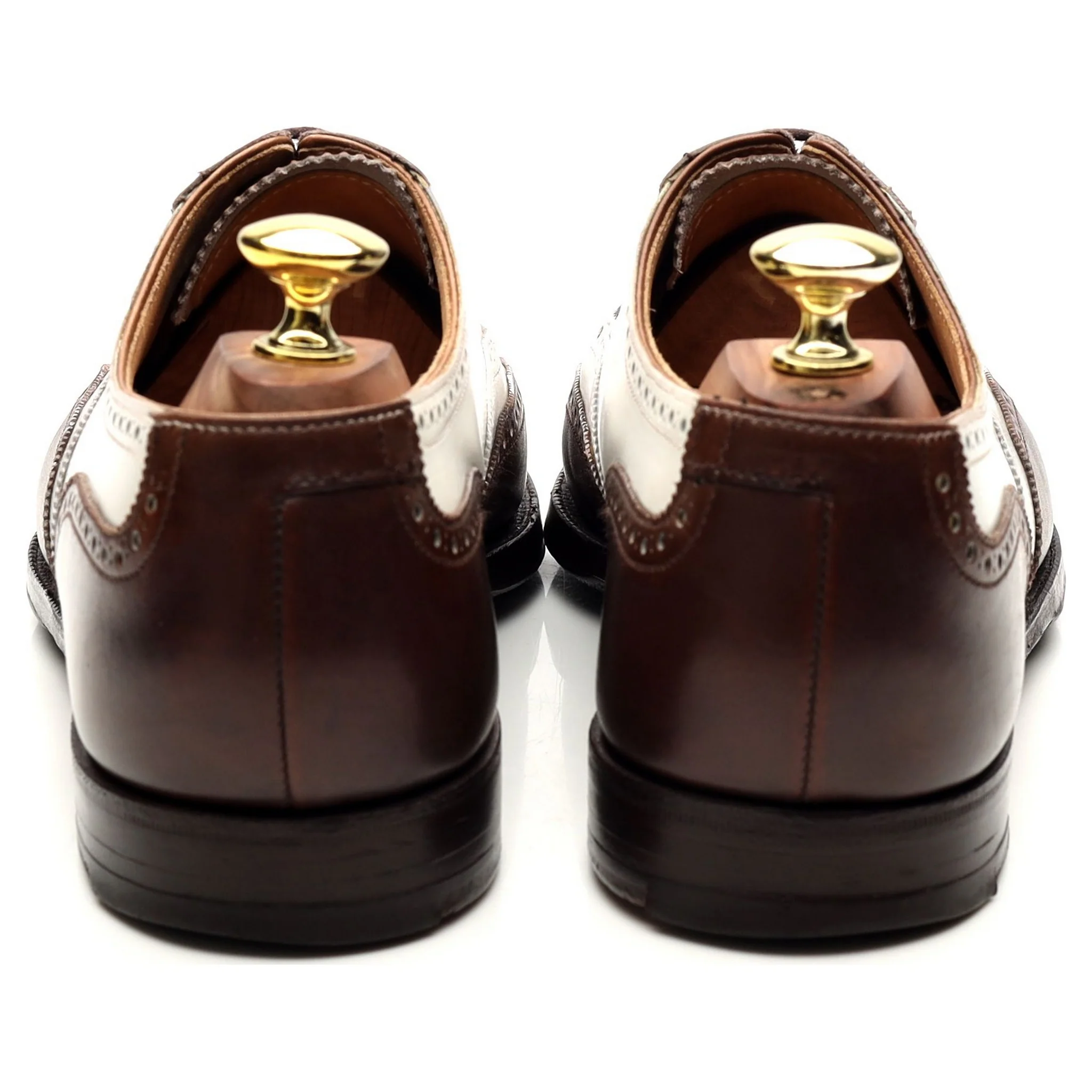 'Guildford' Brown White Leather Spectator Brogues UK 7 E - Image 4