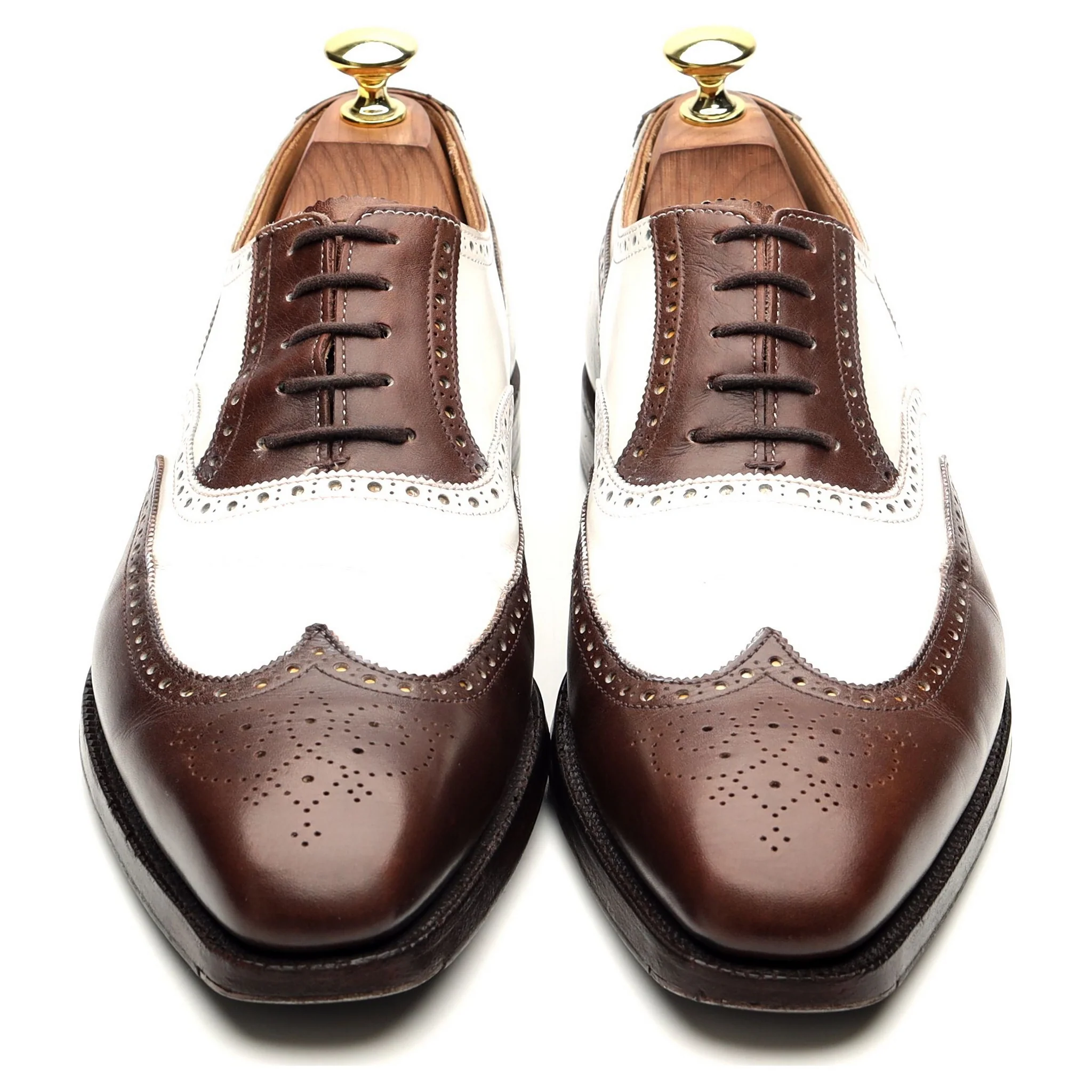 'Guildford' Brown White Leather Spectator Brogues UK 7 E - Image 9
