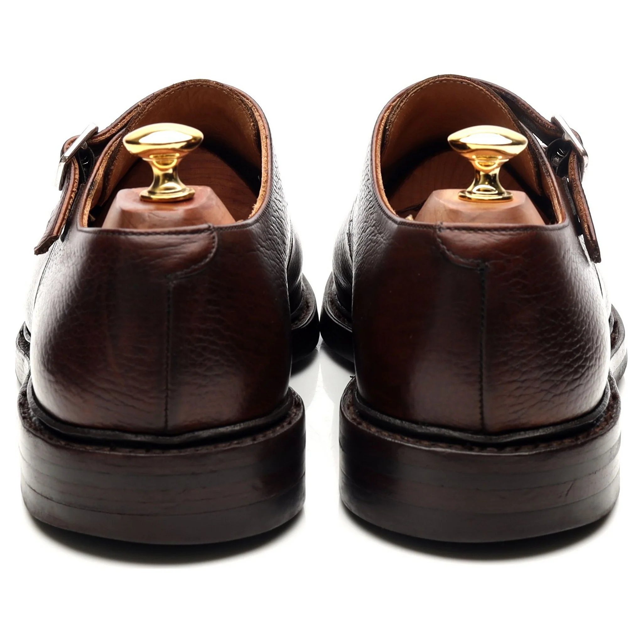 'Harrogate' Dark Brown Leather Double Monk Straps UK 9 E - Image 4
