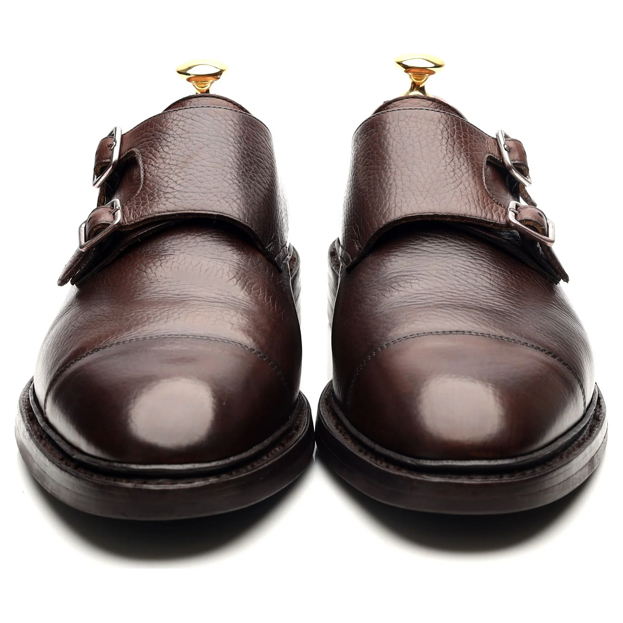 'Harrogate' Dark Brown Leather Double Monk Straps UK 9 E - Image 9