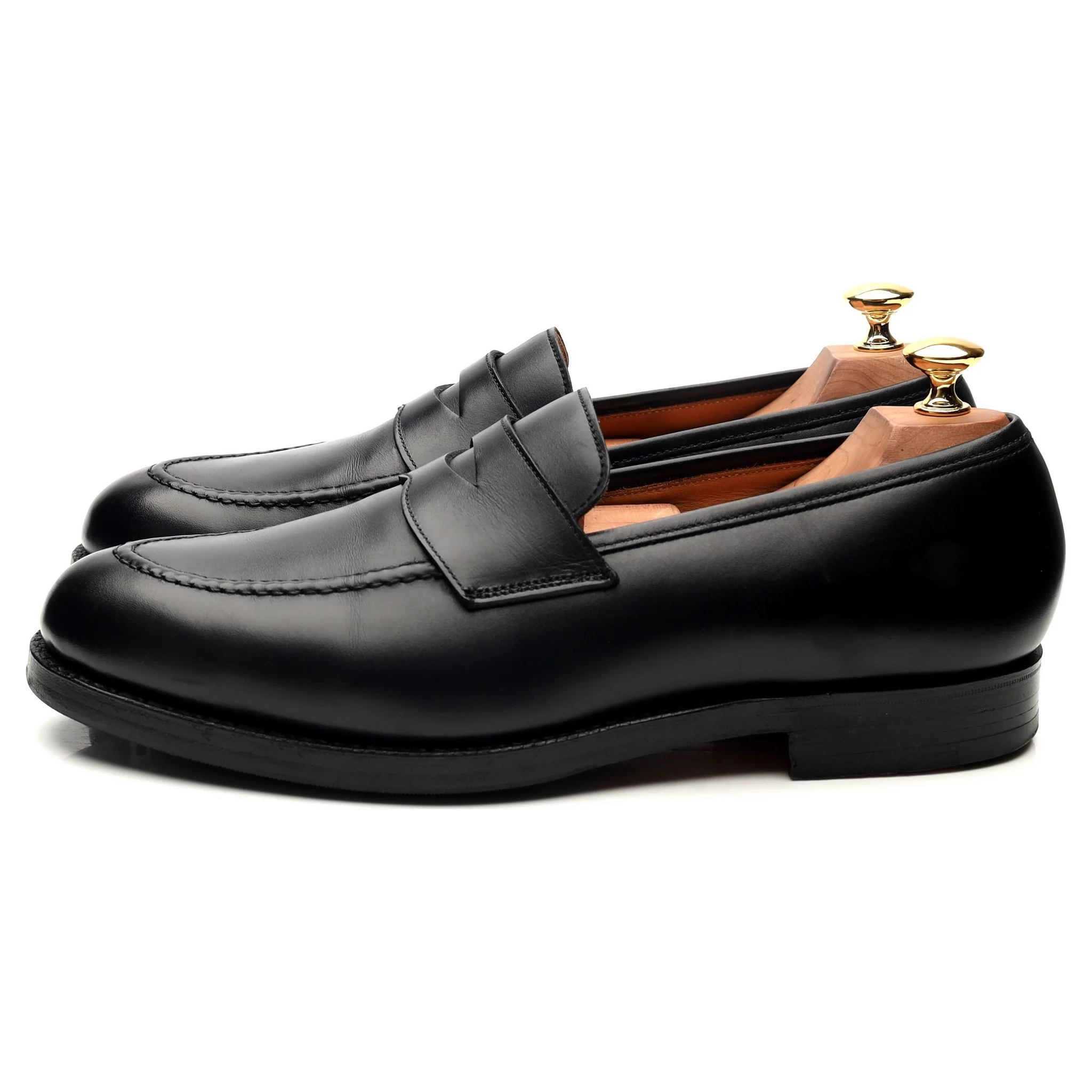 'Henley' Black Leather Loafers UK 9 E - Image 2