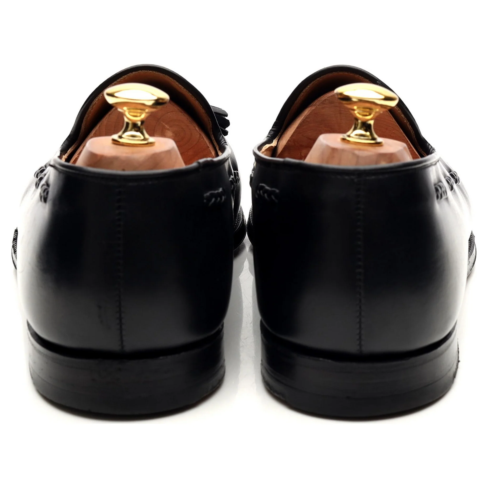 'Langham' Black Leather Tassel Loafers UK 10.5 EX - Image 4