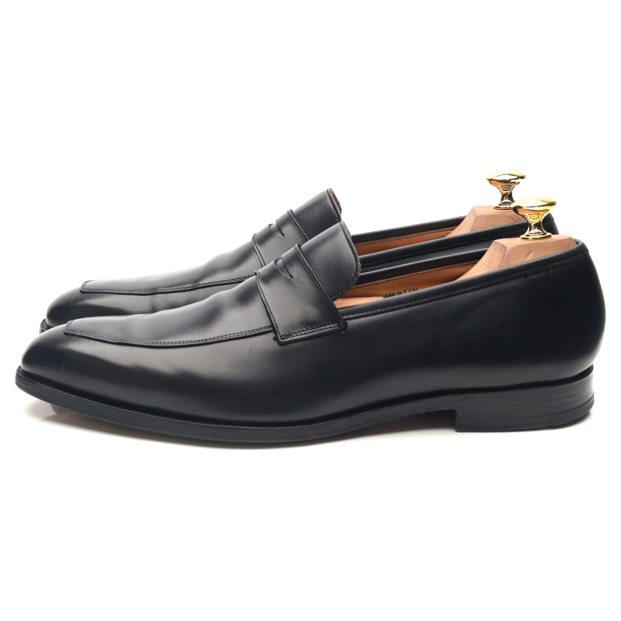 'Merton' Black Leather Loafers UK 8.5 E - Image 2