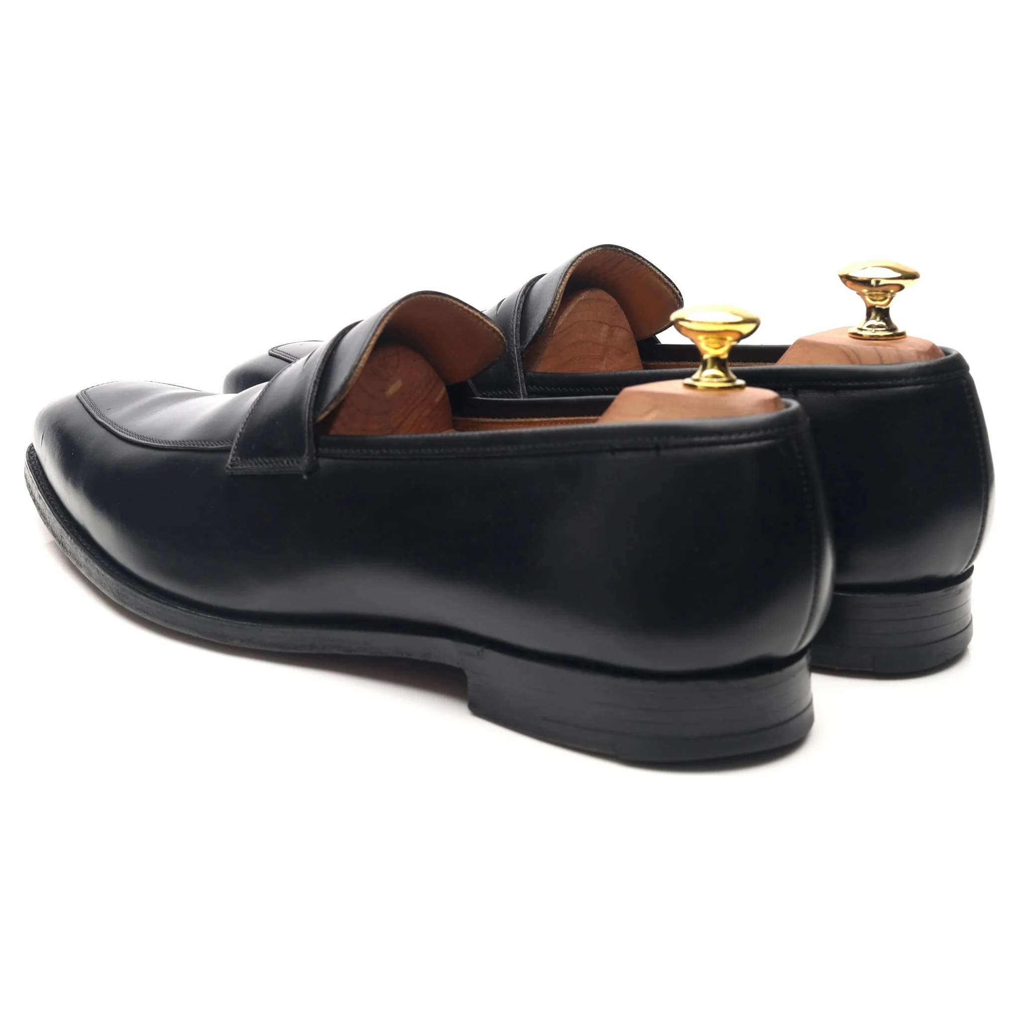 'Merton' Black Leather Loafers UK 8.5 E - Image 3