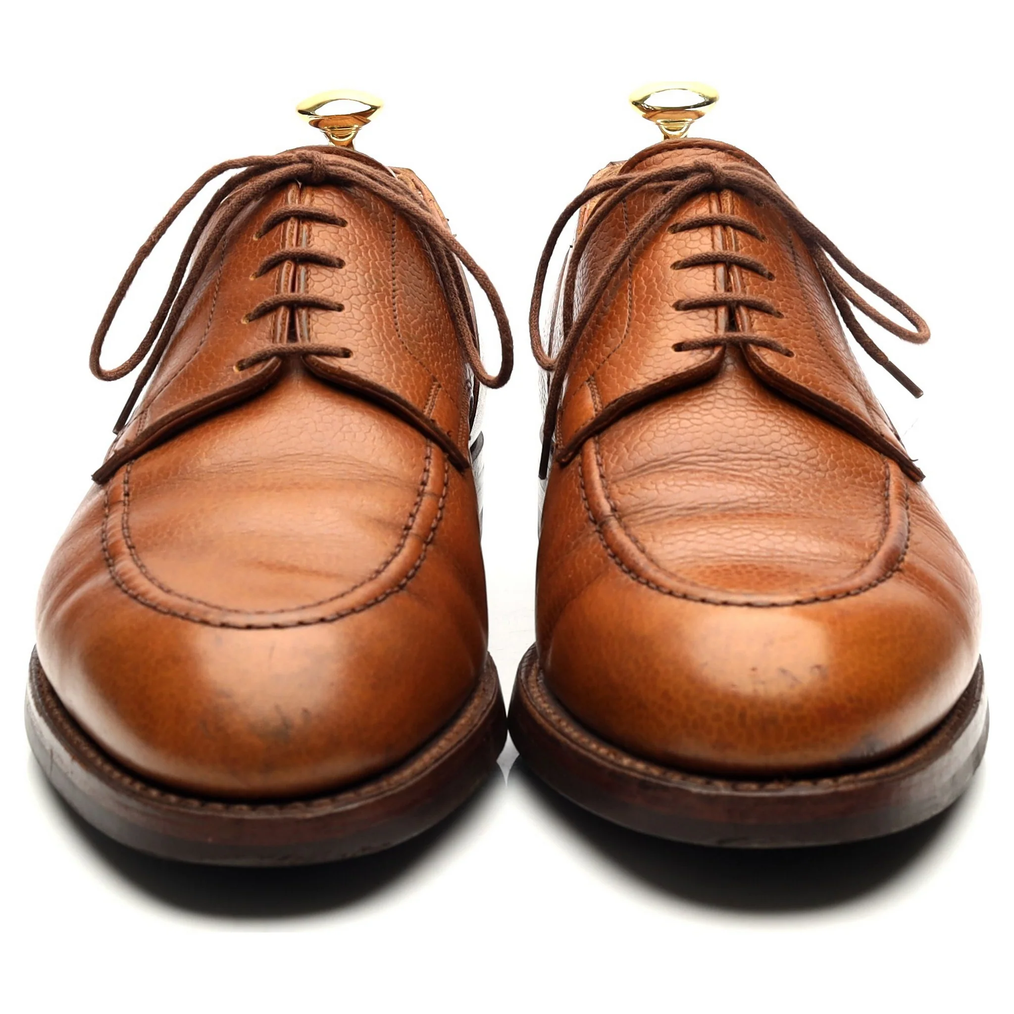 'Onslow' Tan Brown Leather Apron Derby UK 8.5 E - Image 8