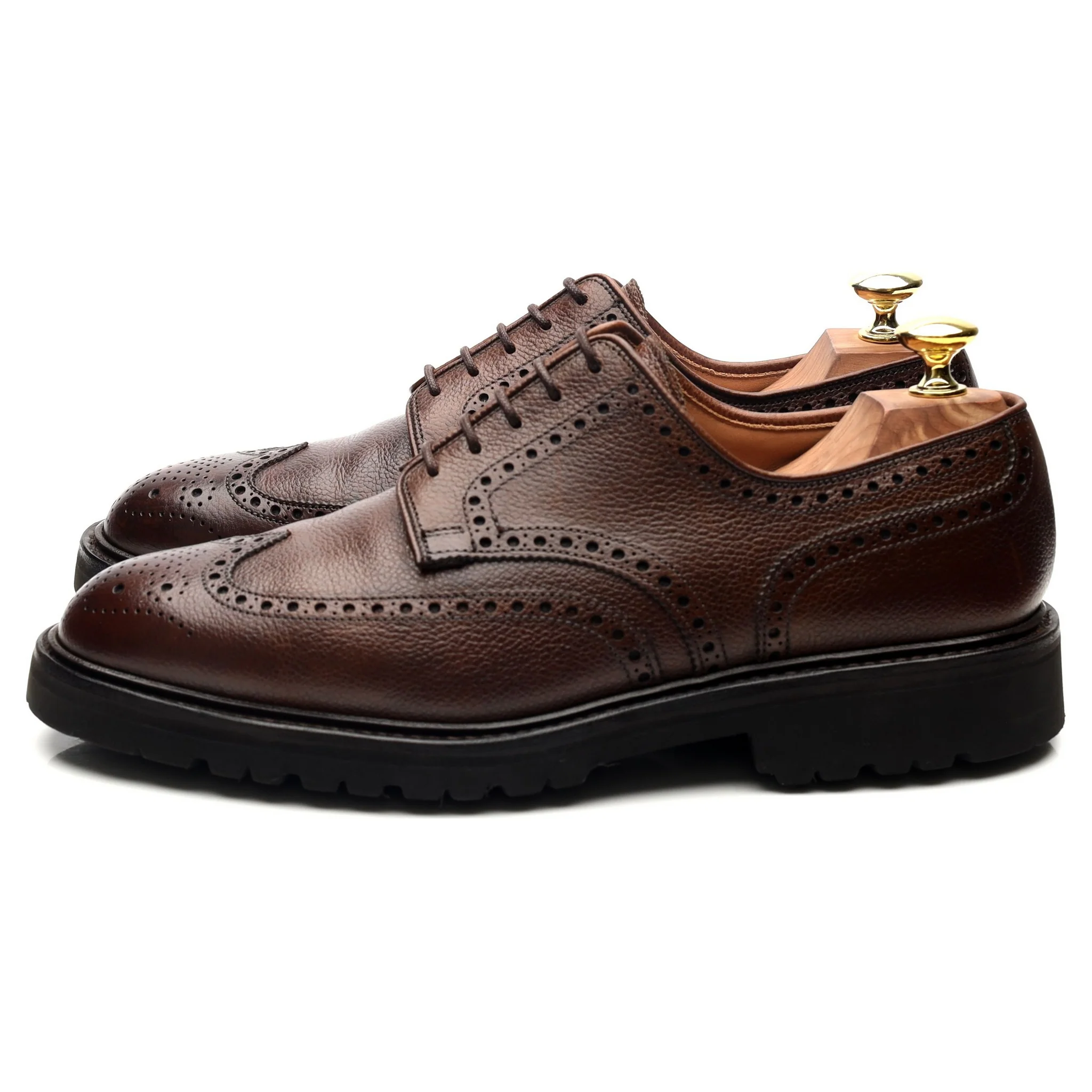 'Pembroke' Dark Brown Leather Derby Brogues UK 7 E - Image 2