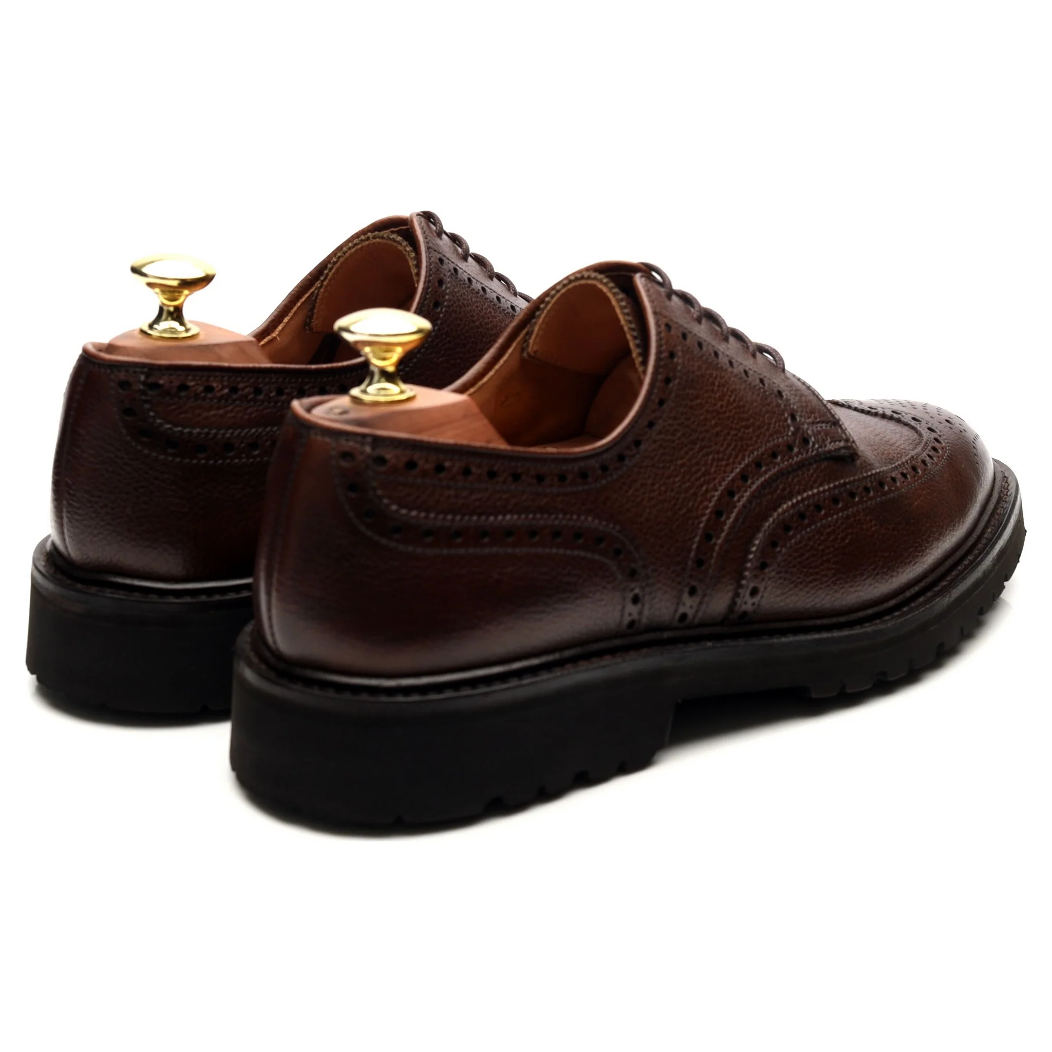'Pembroke' Dark Brown Leather Derby Brogues UK 7 E - Image 5