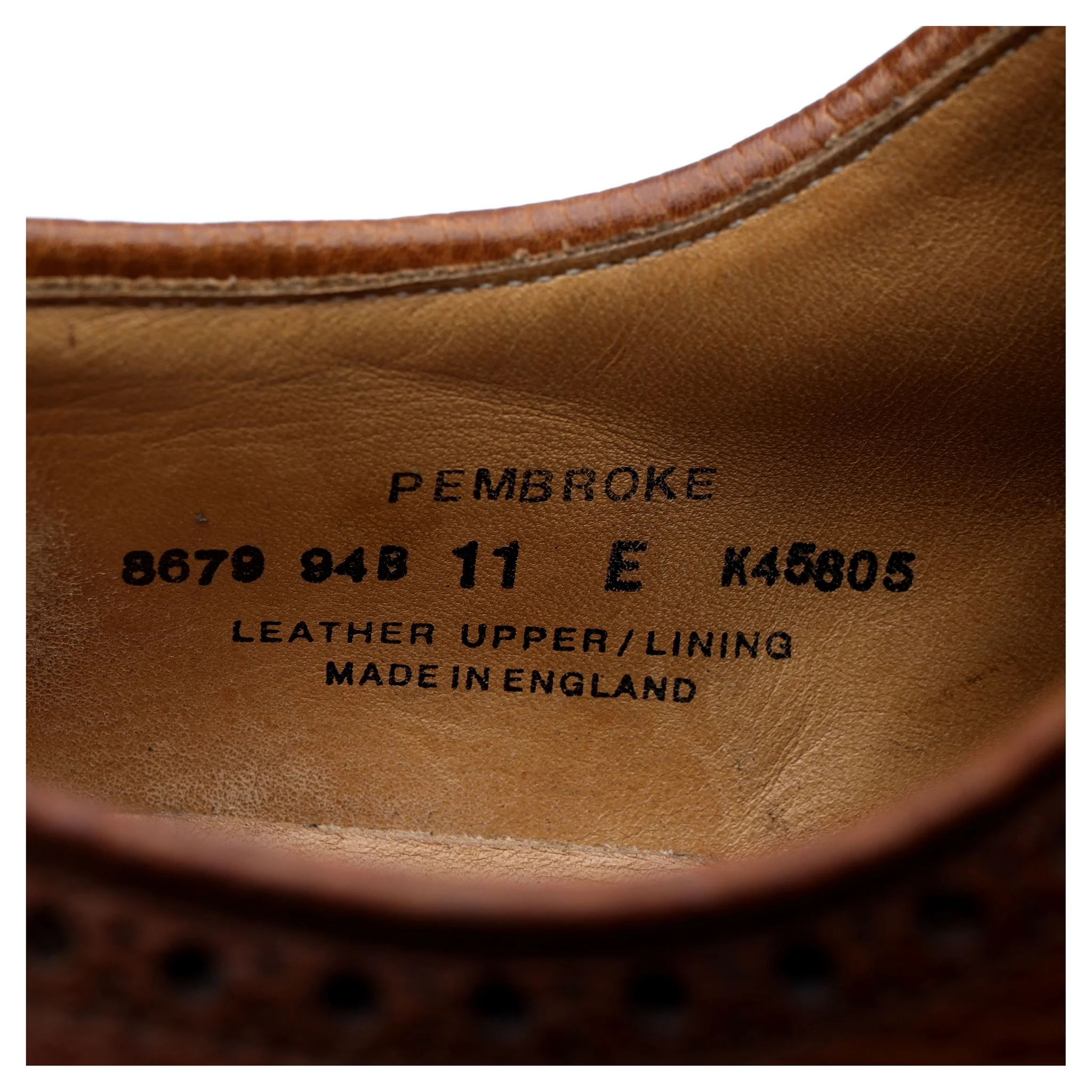 'Pembroke' Tan Brown Leather Derby Brogues UK 11 E - Image 13