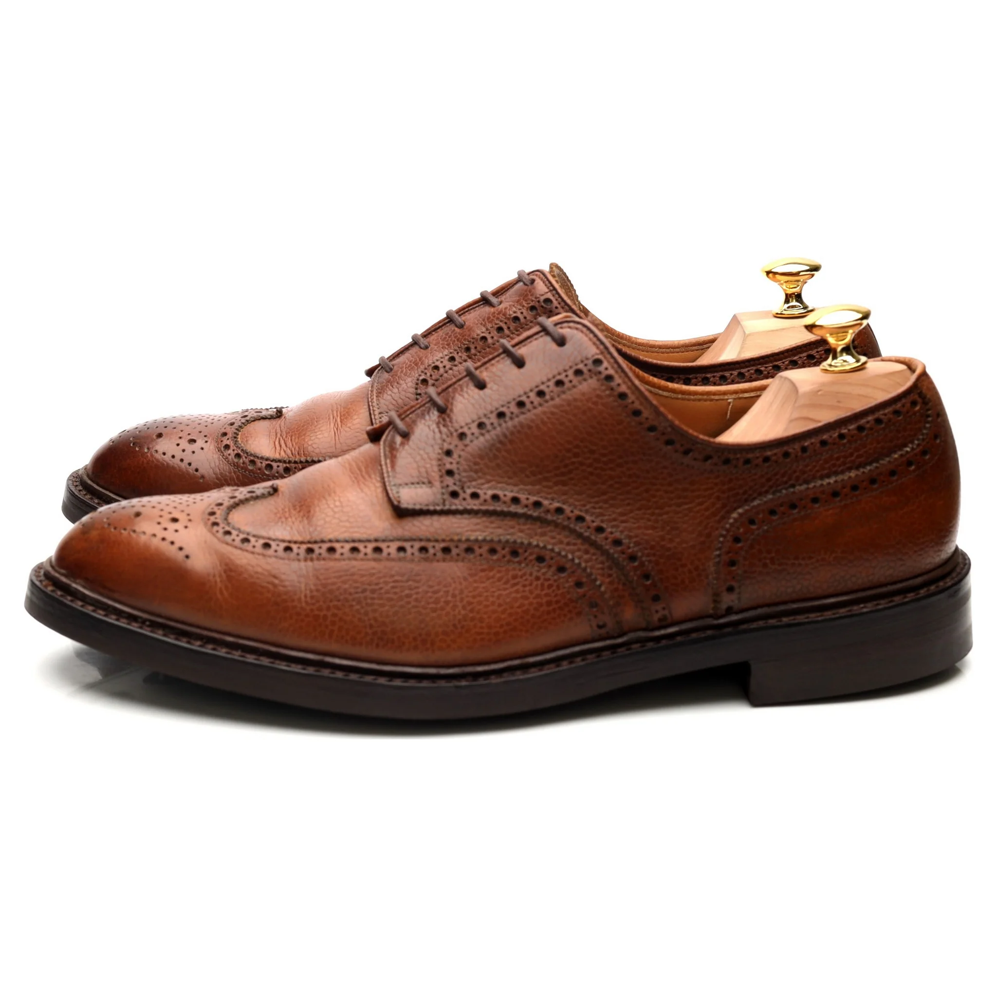 'Pembroke' Tan Brown Leather Derby Brogues UK 11 E - Image 2