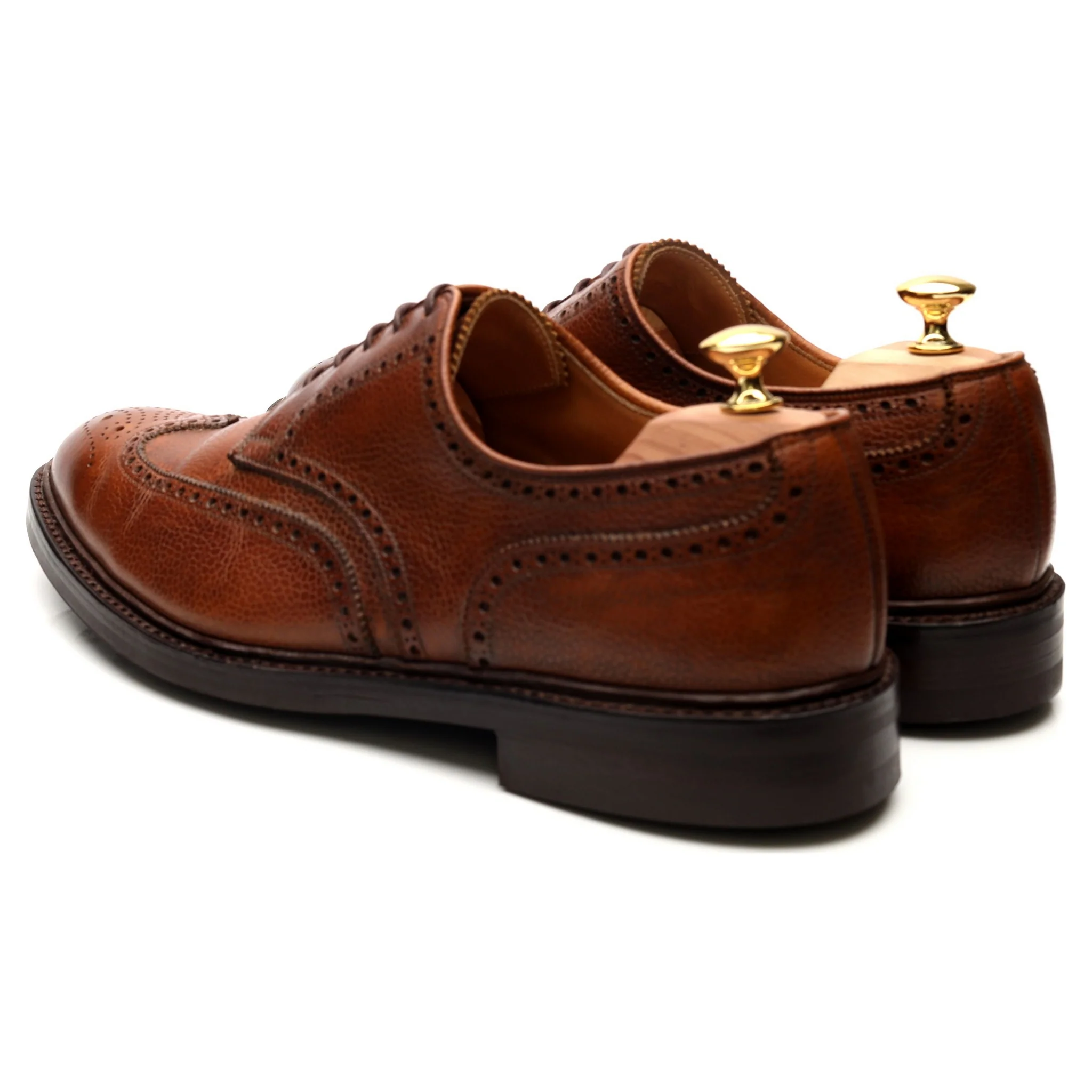 'Pembroke' Tan Brown Leather Derby Brogues UK 11 E - Image 3