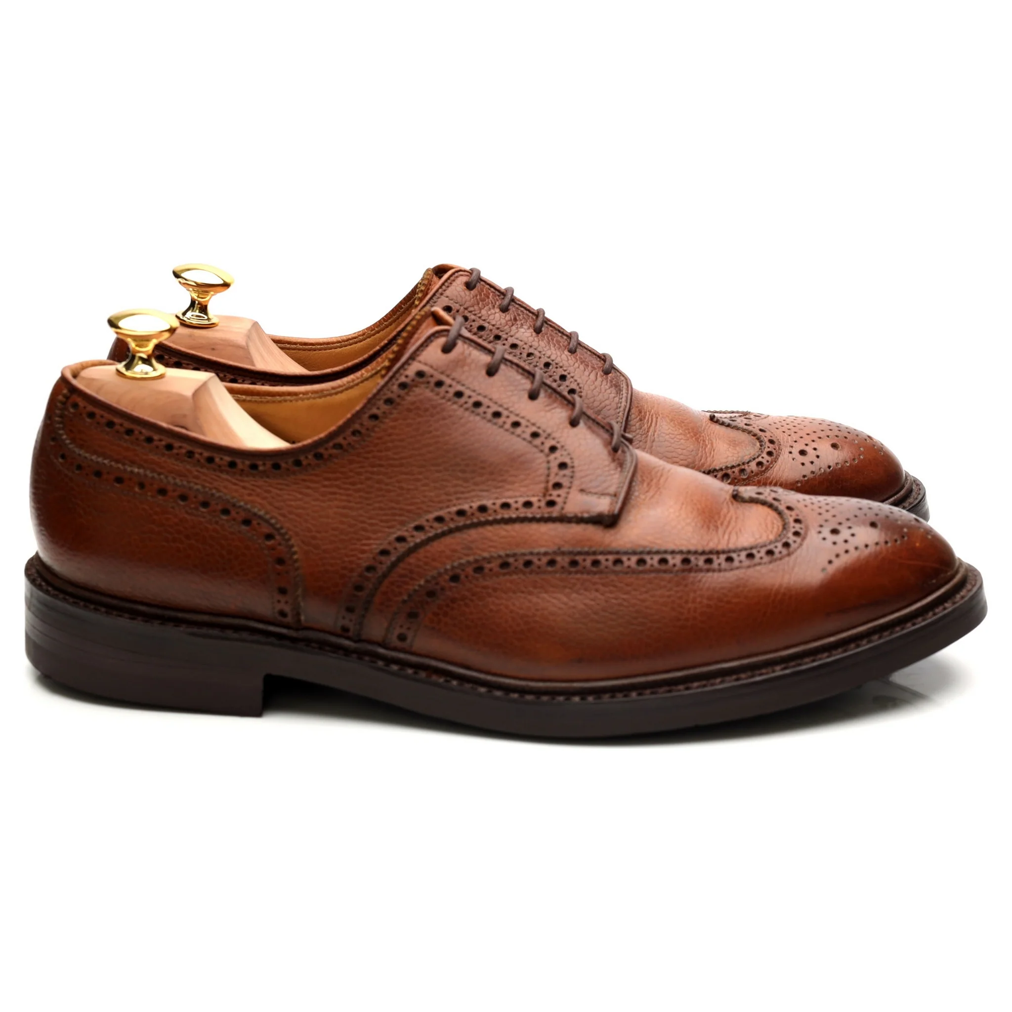 'Pembroke' Tan Brown Leather Derby Brogues UK 11 E - Image 6