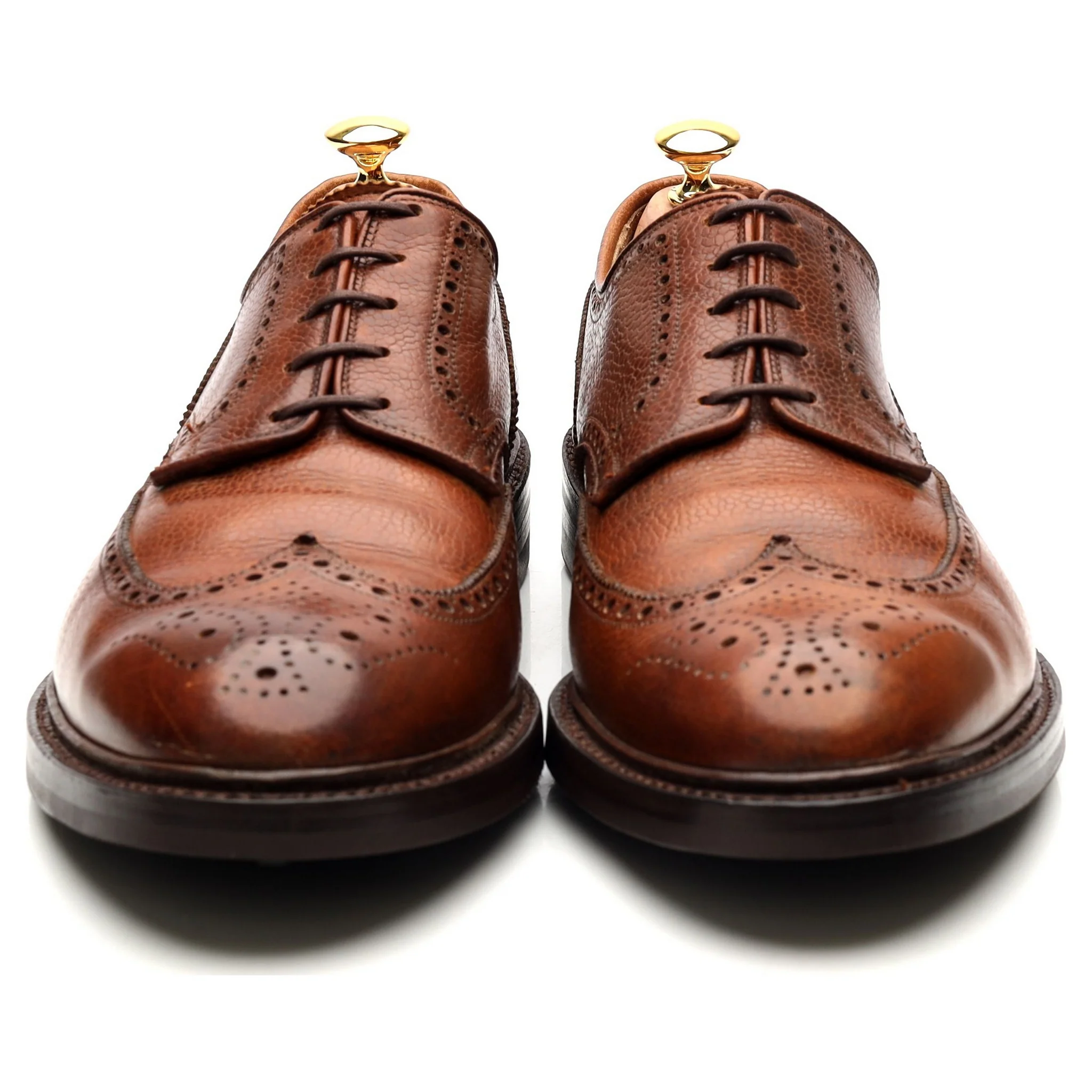 'Pembroke' Tan Brown Leather Derby Brogues UK 11 E - Image 8