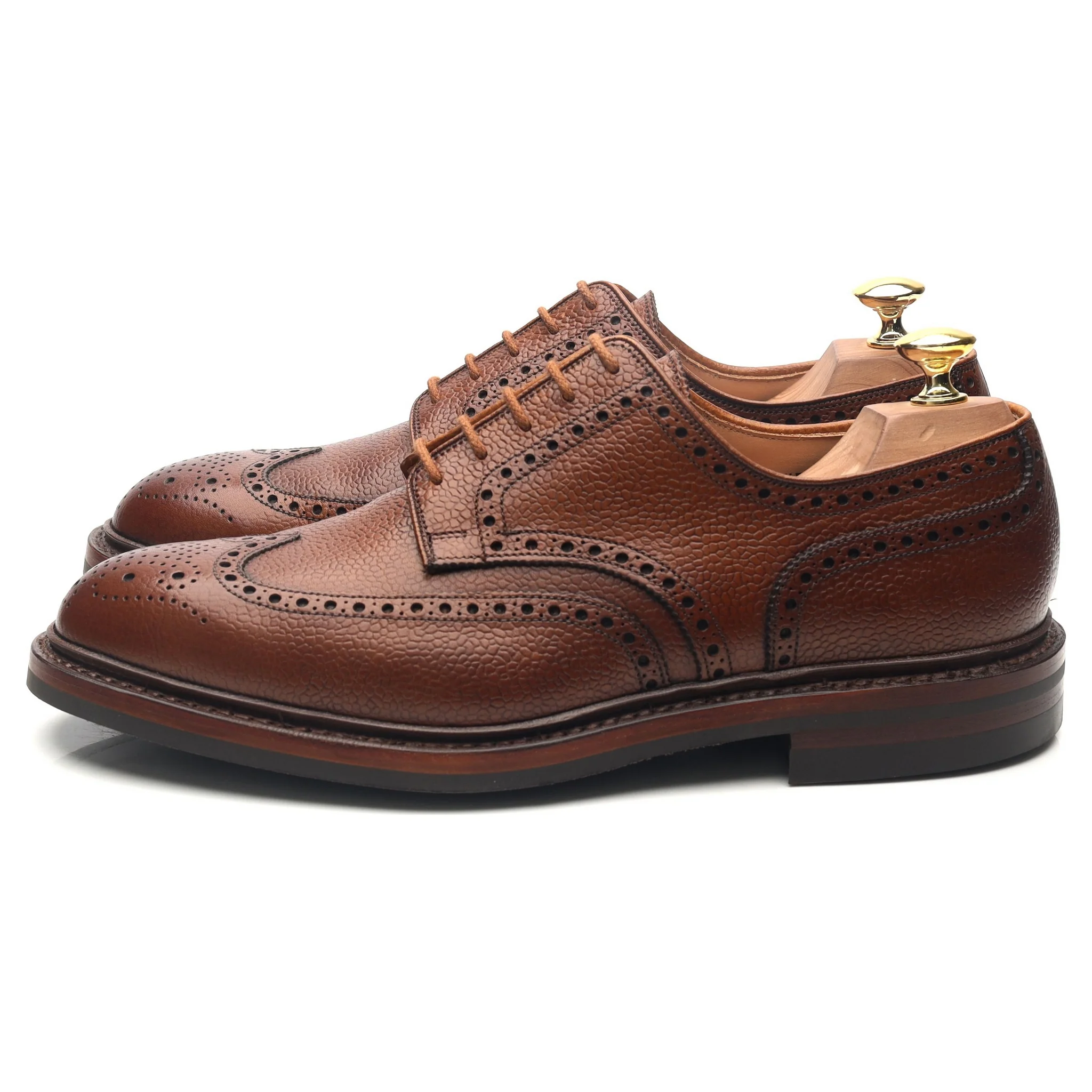'Pembroke' Tan Brown Leather Derby Brogues UK 8.5 E - Image 2