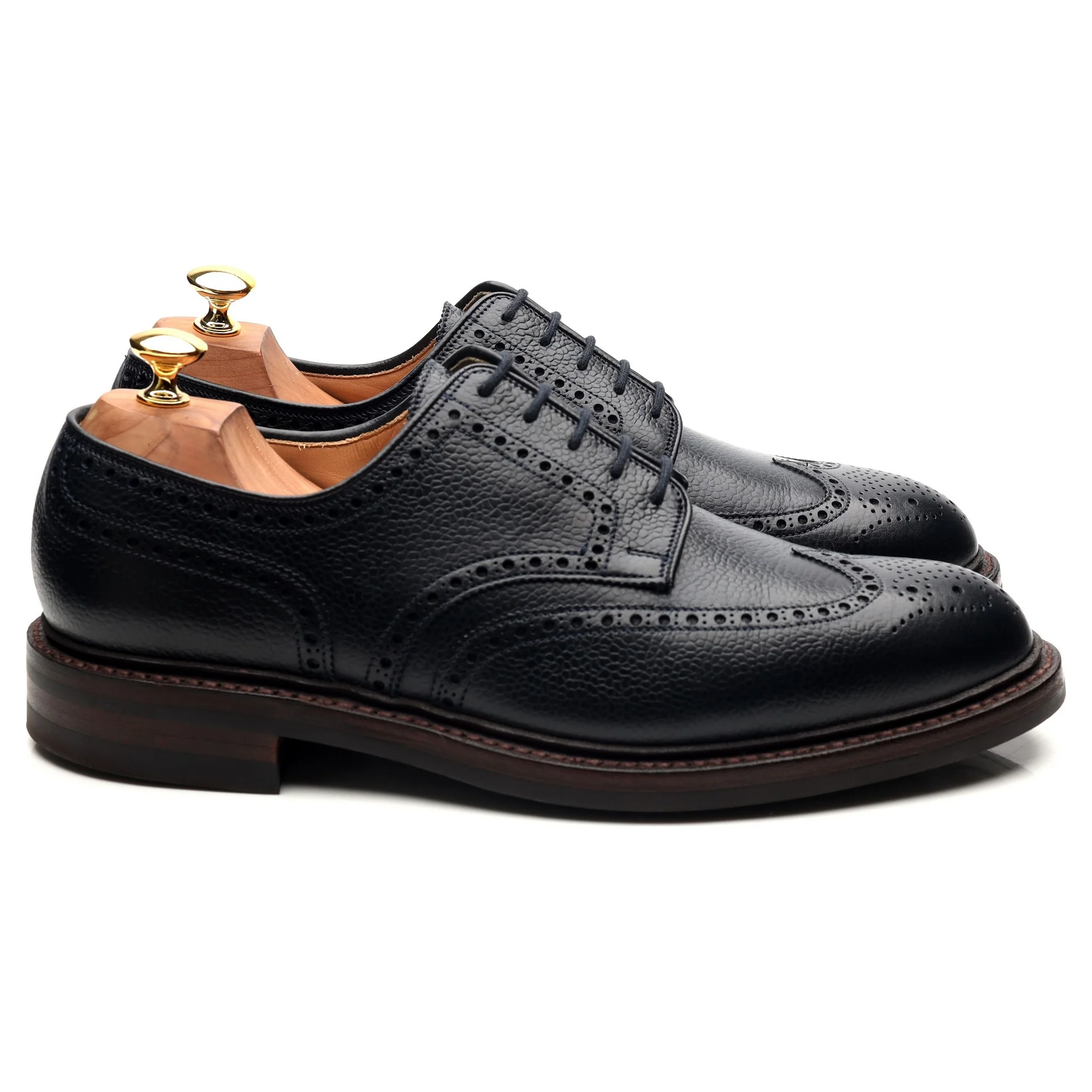 'Pembroke' Navy Blue Leather Derby Brogues UK 9.5 E - Image 6