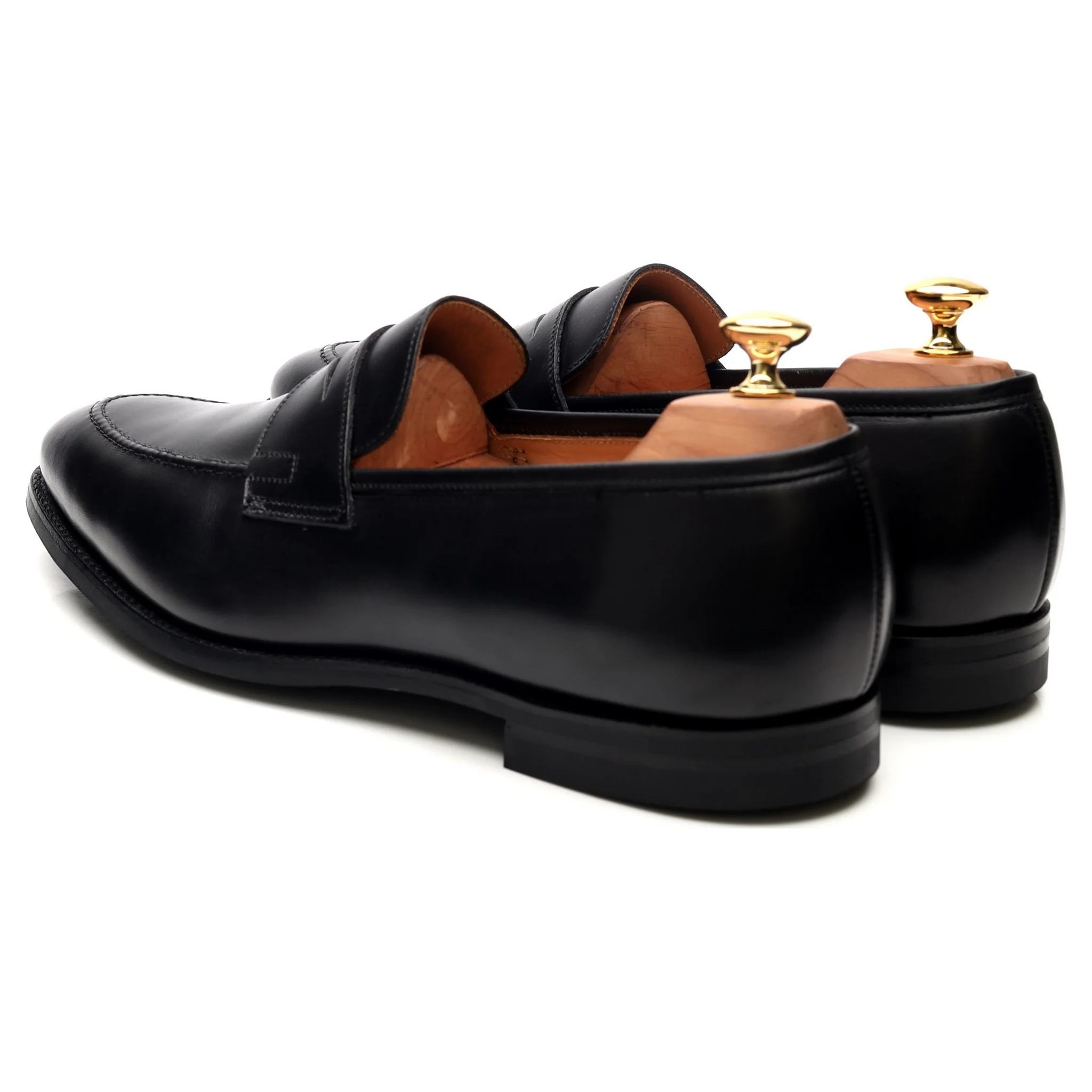 'Sydney' Black Leather Loafers UK 10 E - Image 3