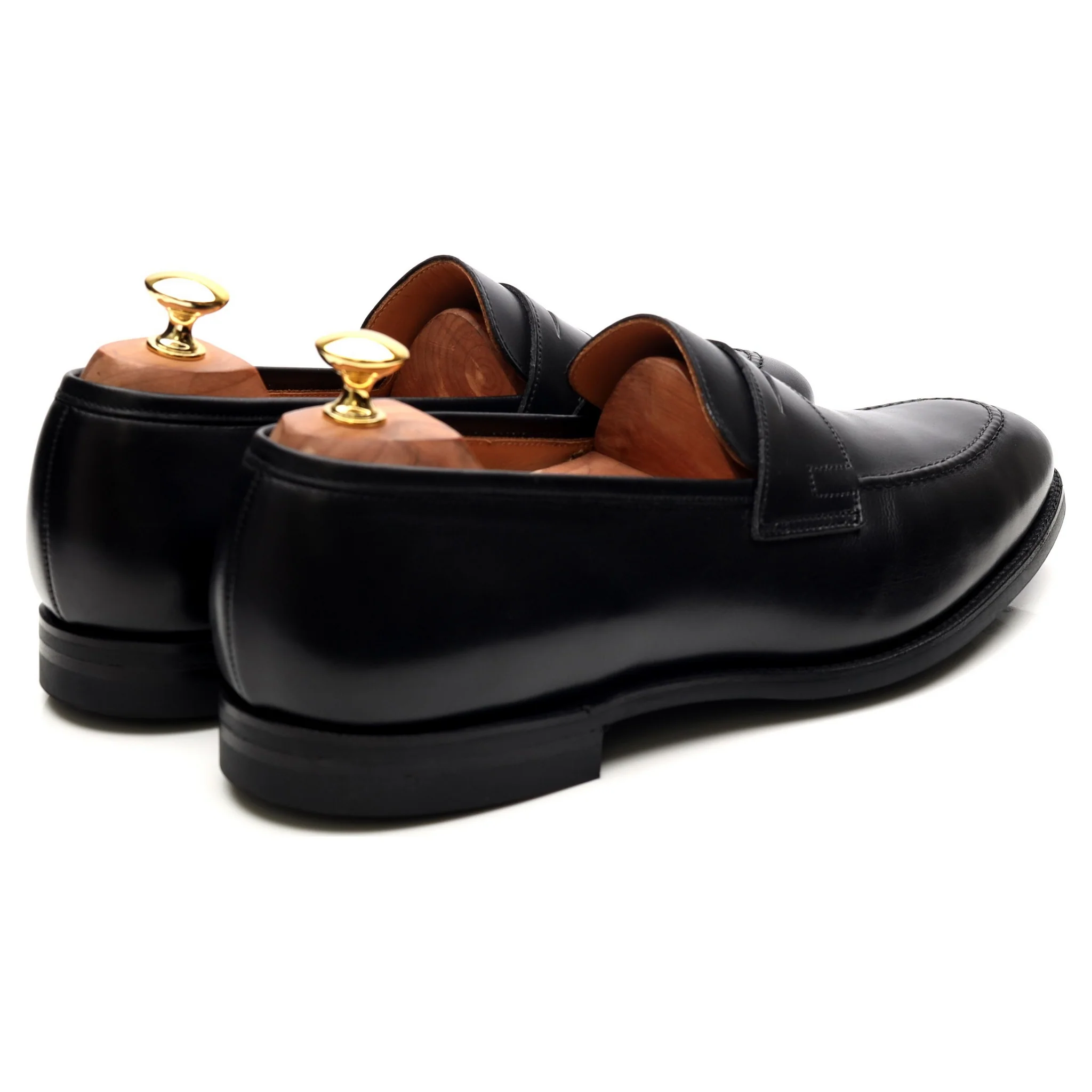 'Sydney' Black Leather Loafers UK 10 E - Image 5