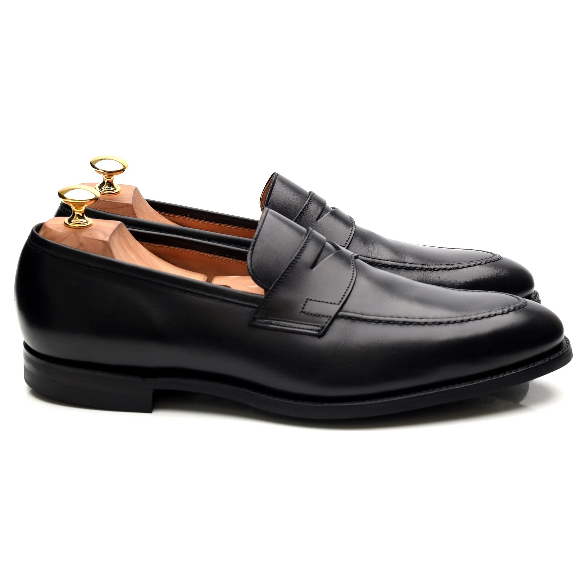 'Sydney' Black Leather Loafers UK 10 E - Image 6