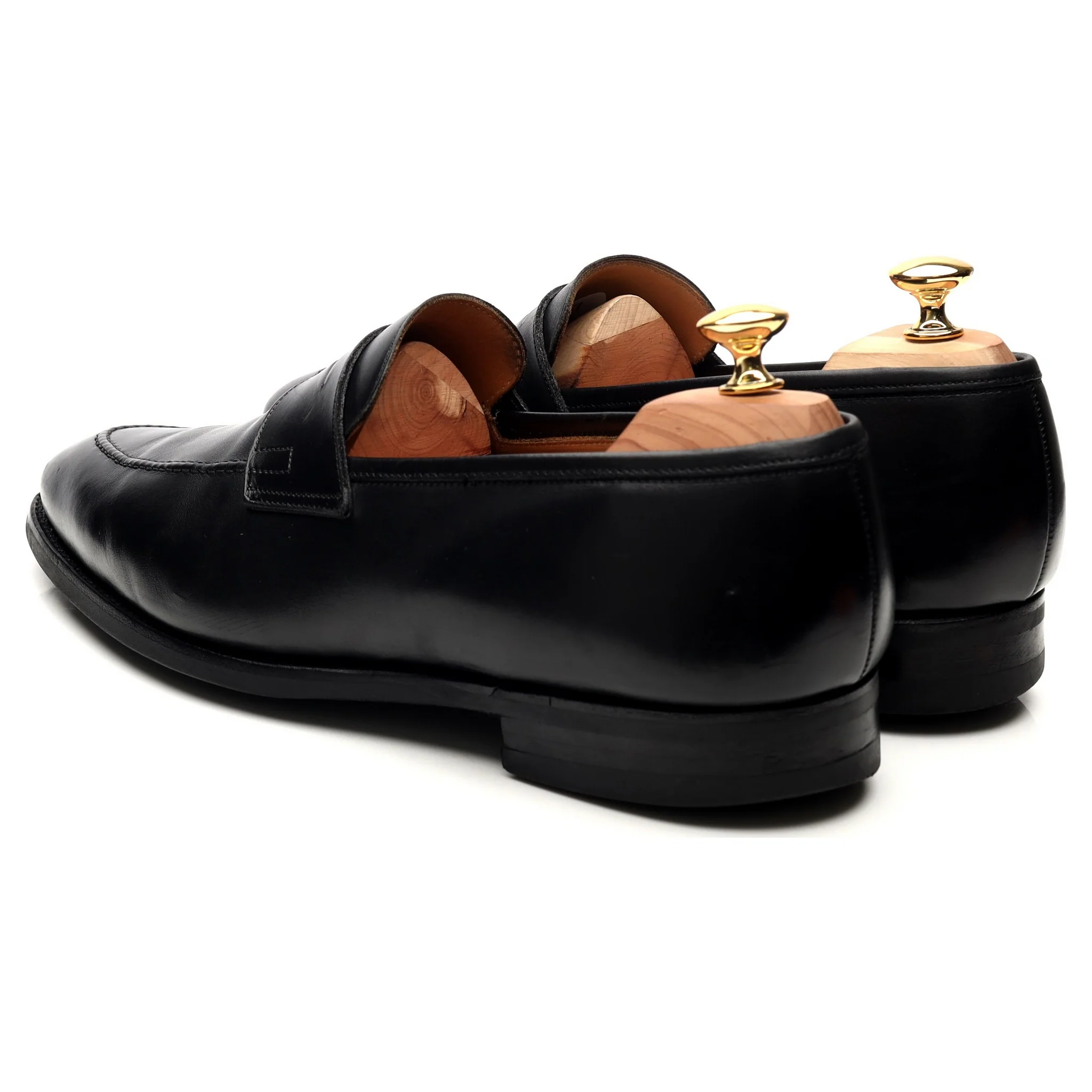 'Sydney' Black Leather Loafers UK 10 E - Image 3