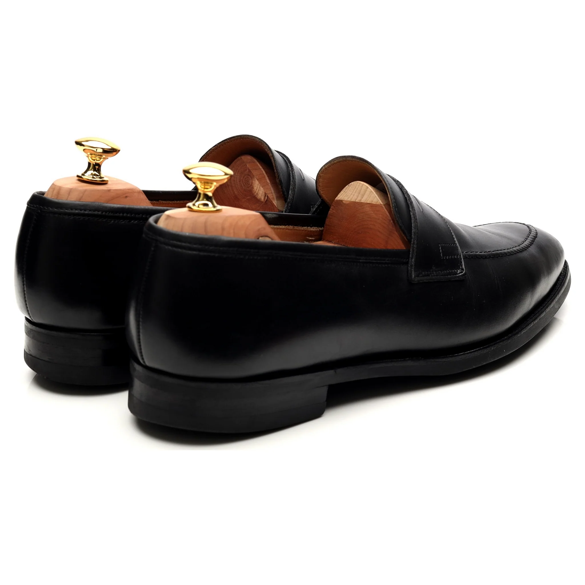 'Sydney' Black Leather Loafers UK 10 E - Image 5