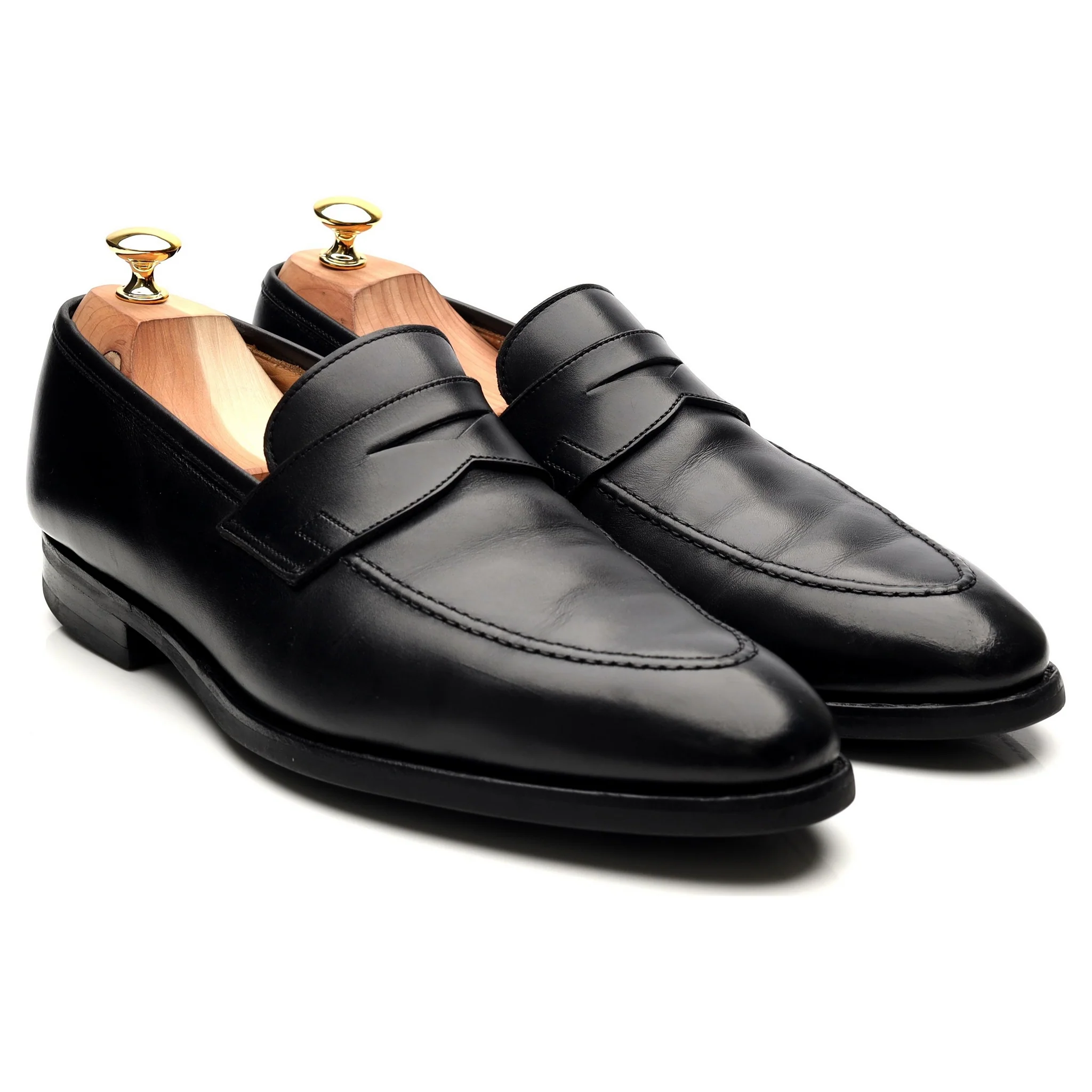 'Sydney' Black Leather Loafers UK 10 E - Image 7