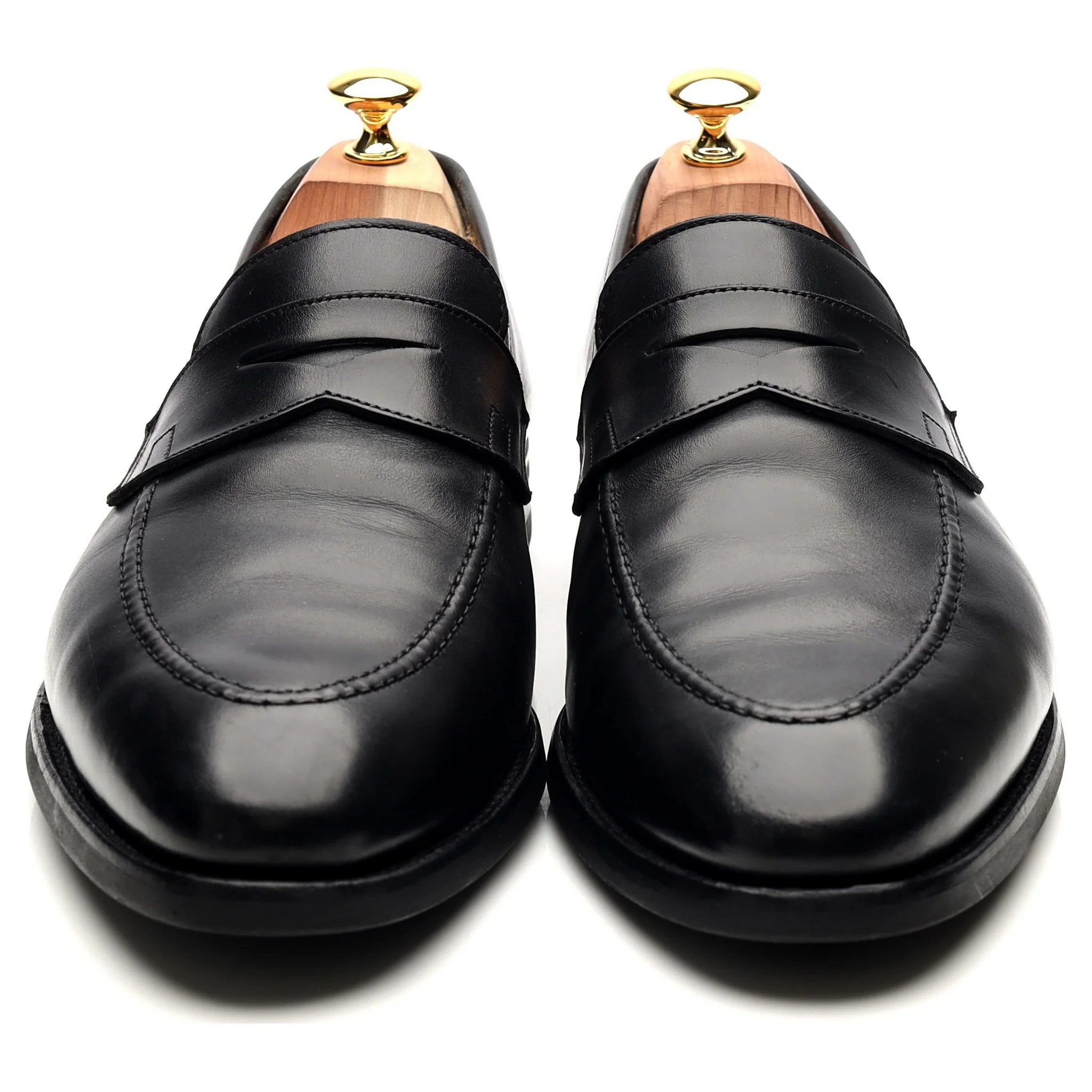 'Sydney' Black Leather Loafers UK 10 E - Image 8