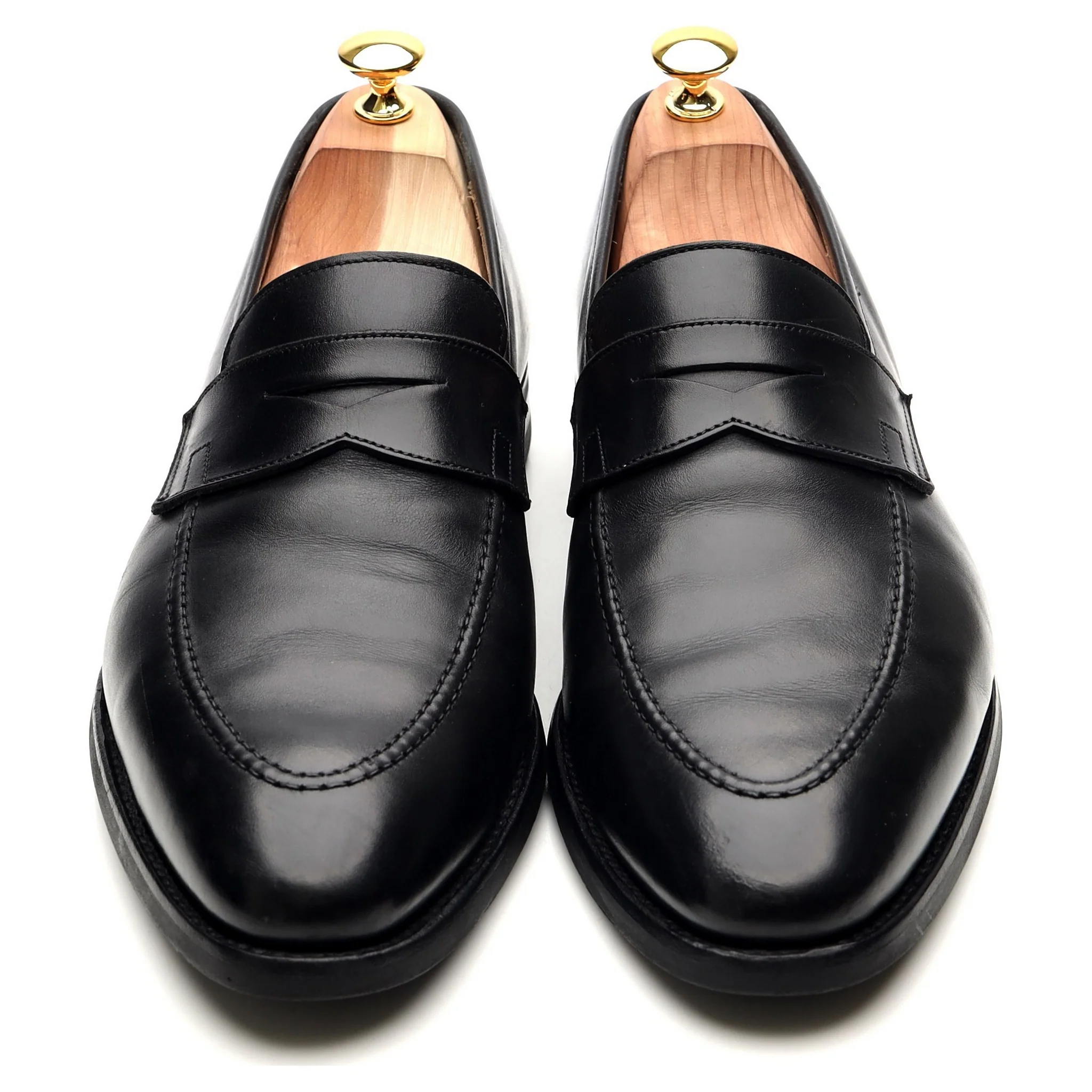 'Sydney' Black Leather Loafers UK 10 E - Image 9