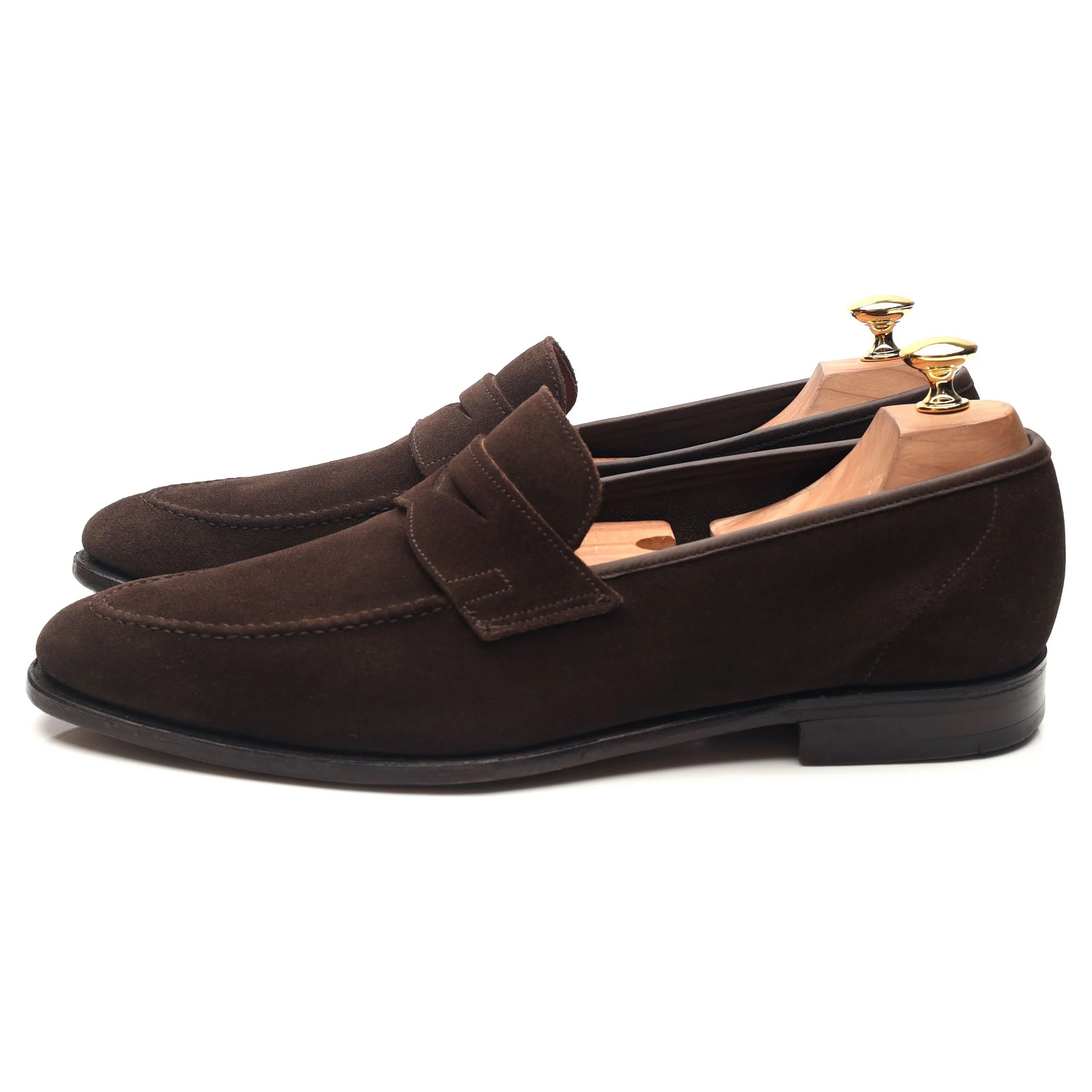 'Teign' Dark Brown Suede Loafers UK 10 E - Image 2