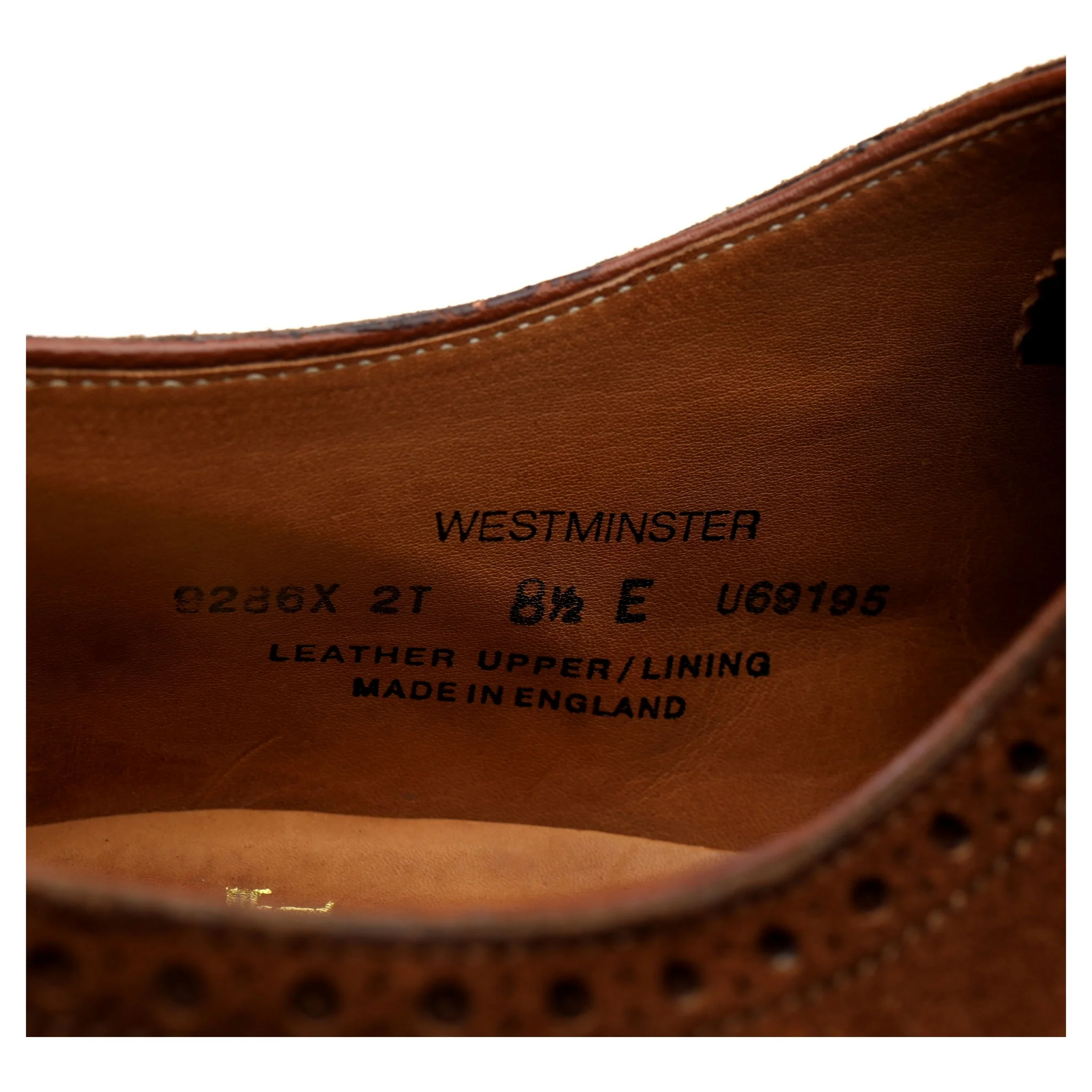 'Westminster' Tan Brown Suede Oxford Semi Brogues UK 8.5 E - Image 13