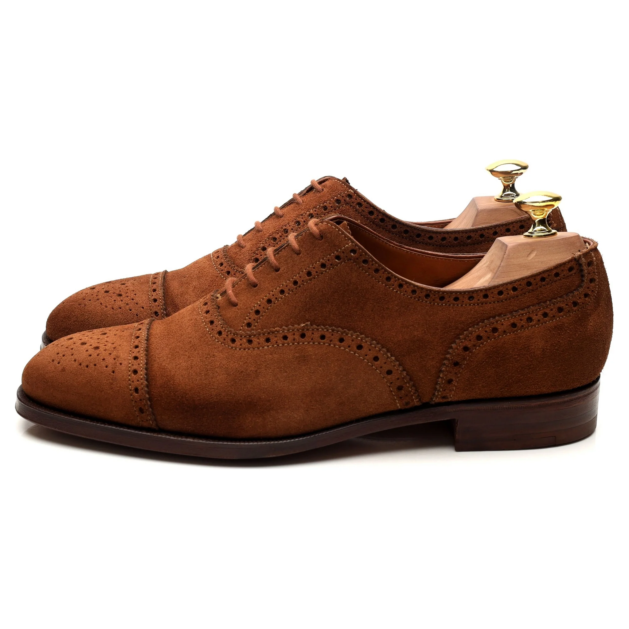 'Westminster' Tan Brown Suede Oxford Semi Brogues UK 8.5 E - Image 2