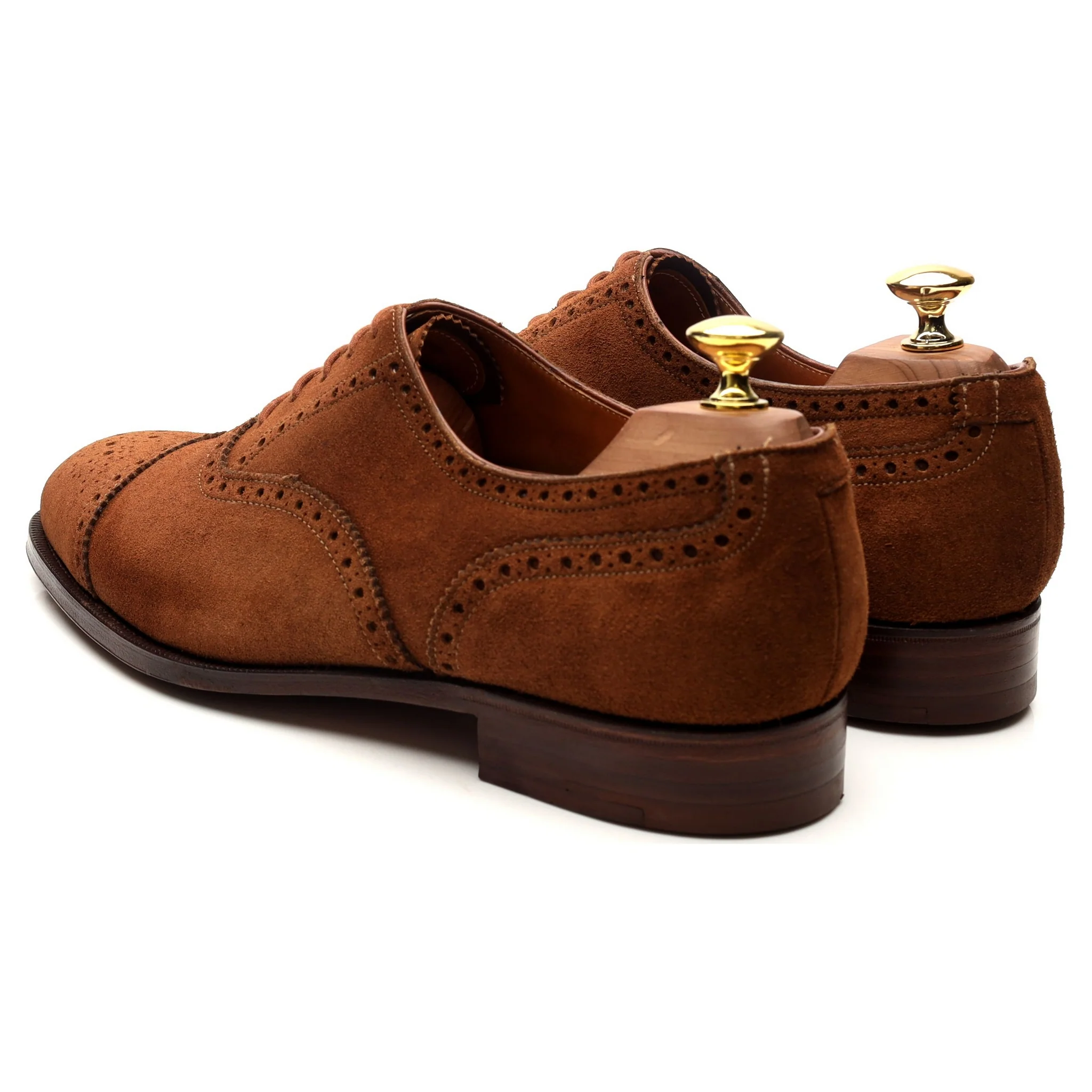 'Westminster' Tan Brown Suede Oxford Semi Brogues UK 8.5 E - Image 3