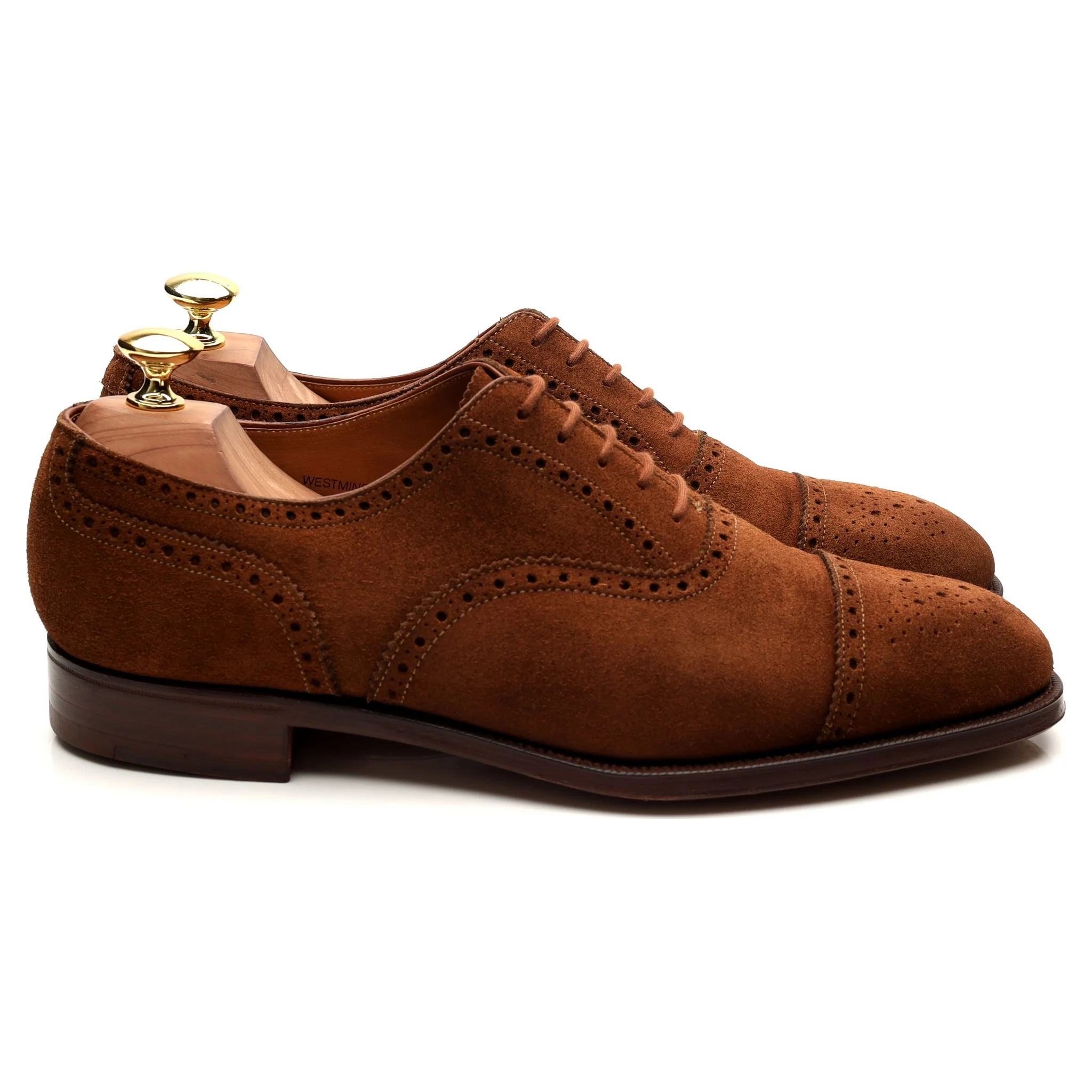 'Westminster' Tan Brown Suede Oxford Semi Brogues UK 8.5 E - Image 6