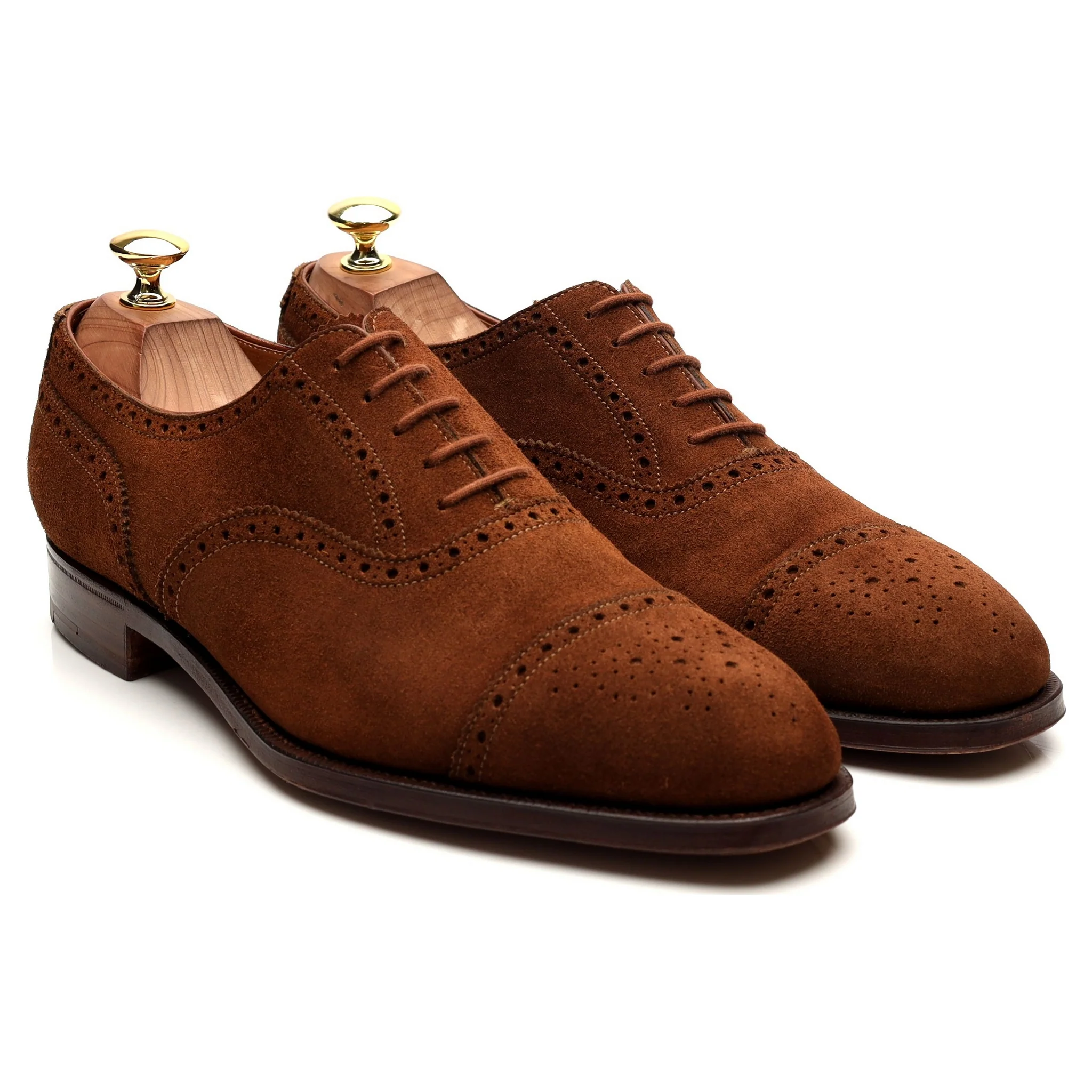 'Westminster' Tan Brown Suede Oxford Semi Brogues UK 8.5 E - Image 7
