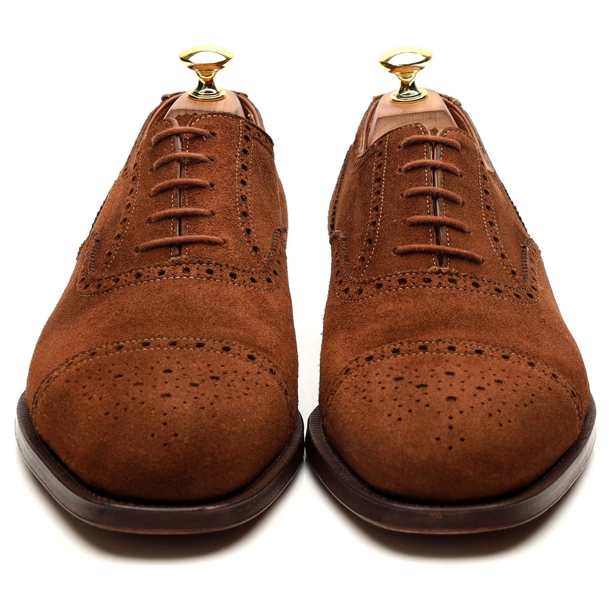 'Westminster' Tan Brown Suede Oxford Semi Brogues UK 8.5 E - Image 8