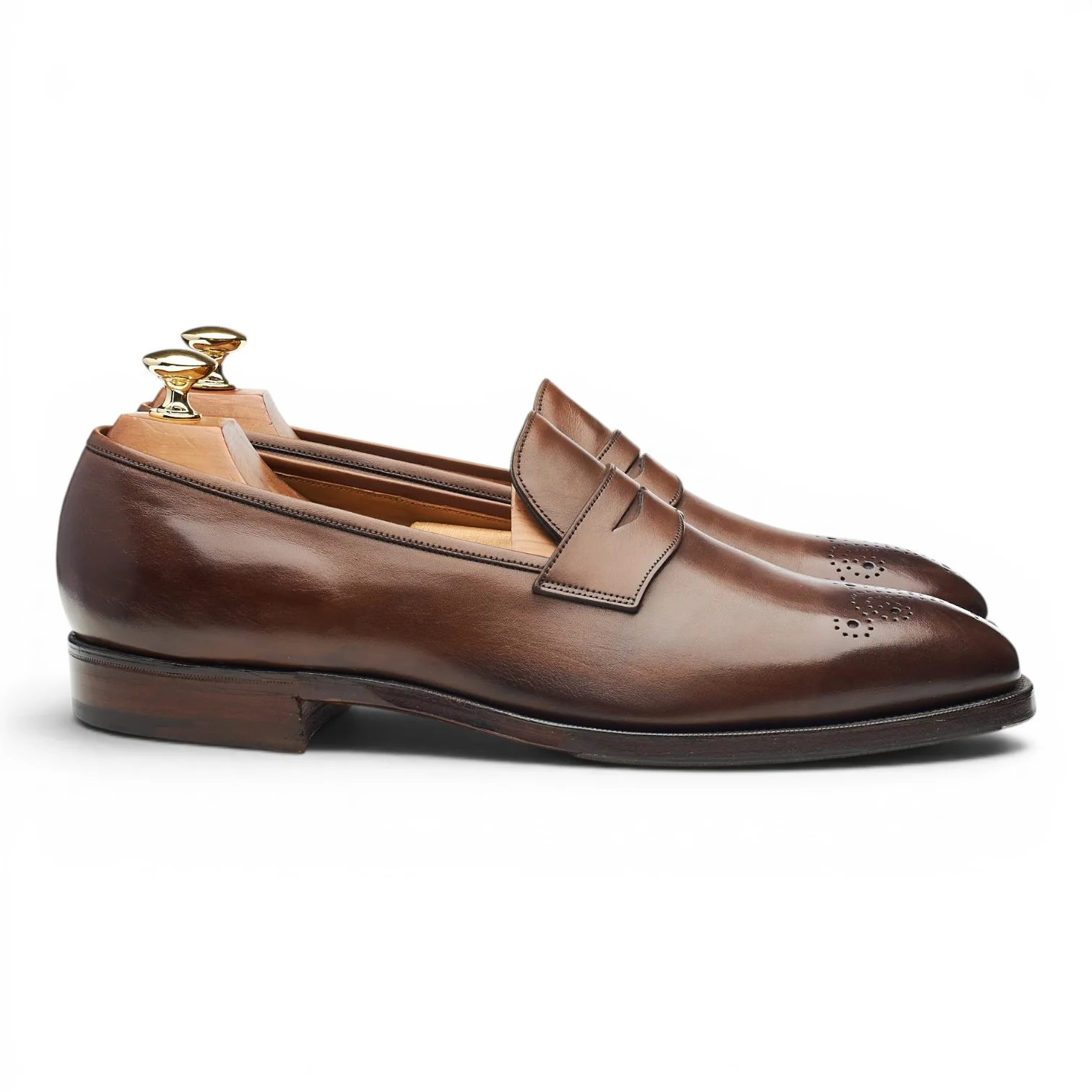 'Crompton' Dark Brown Leather Loafers UK 9 F