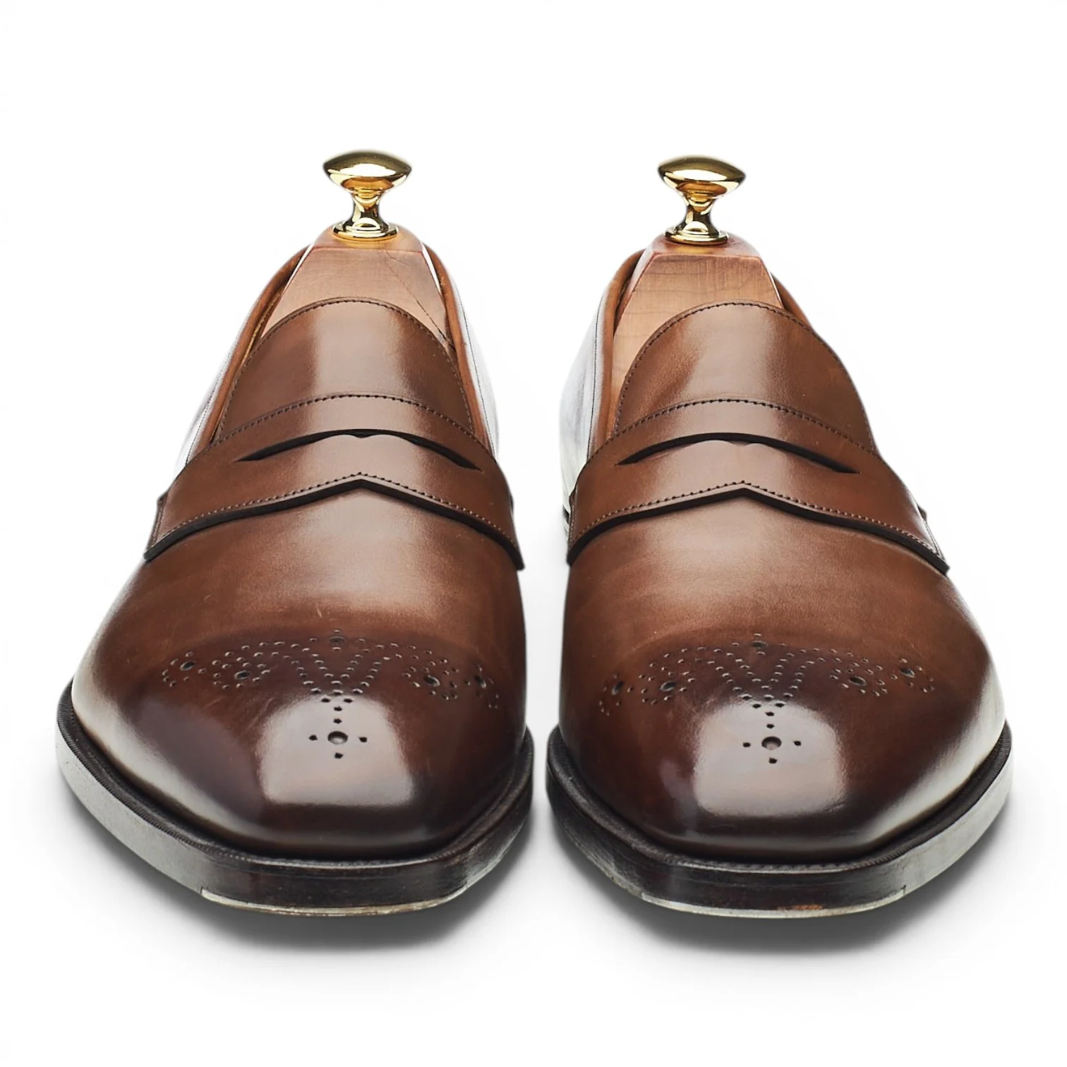 'Crompton' Dark Brown Leather Loafers UK 9 F - Image 2