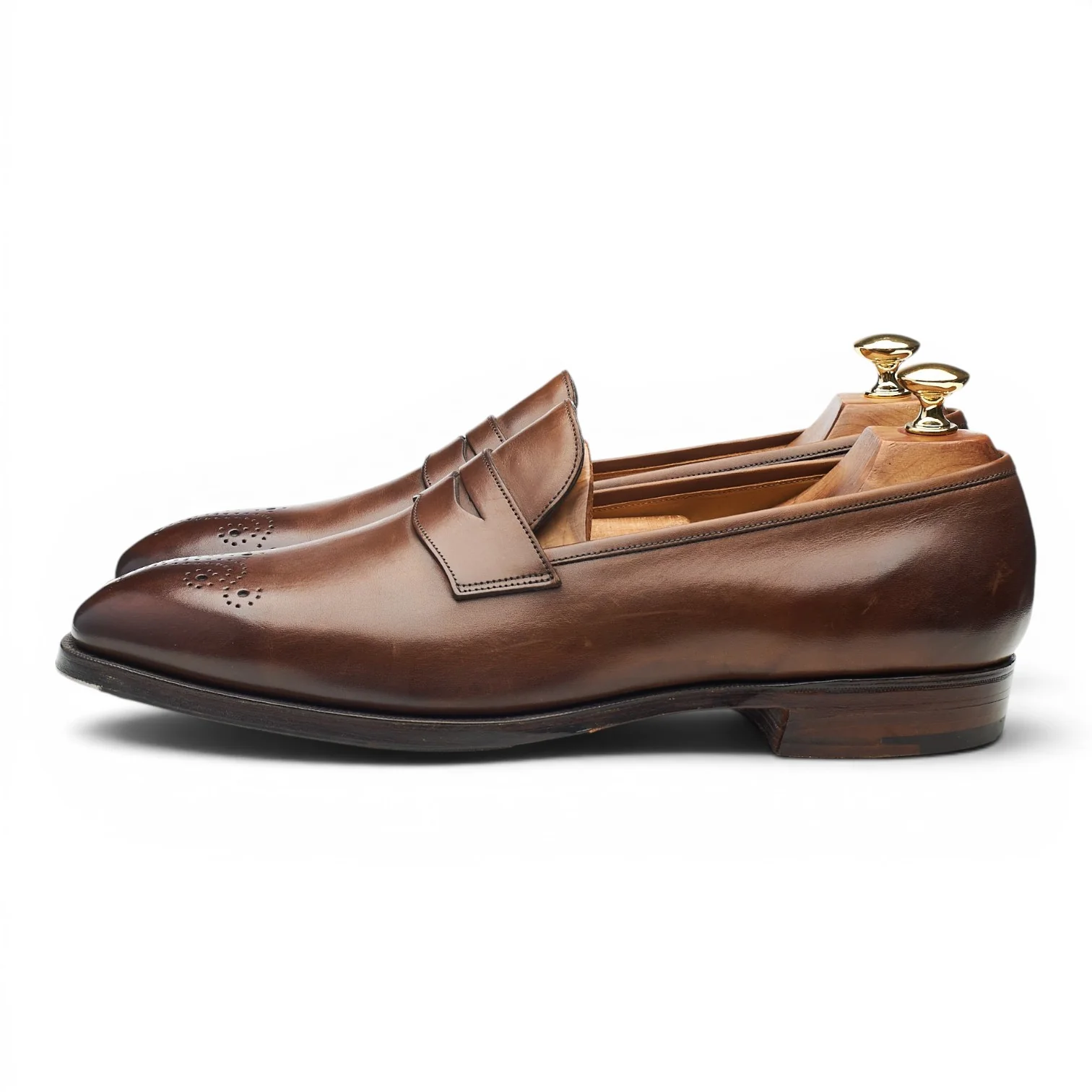 'Crompton' Dark Brown Leather Loafers UK 9 F - Image 3