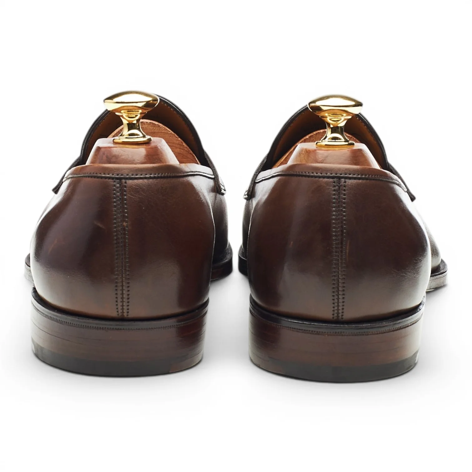 'Crompton' Dark Brown Leather Loafers UK 9 F - Image 4