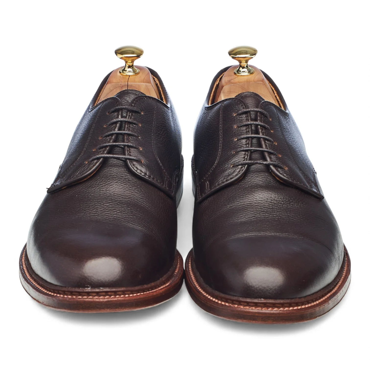 'D7405' Dark Brown Grain Leather Derby UK 11.5 US 12 D - Image 2