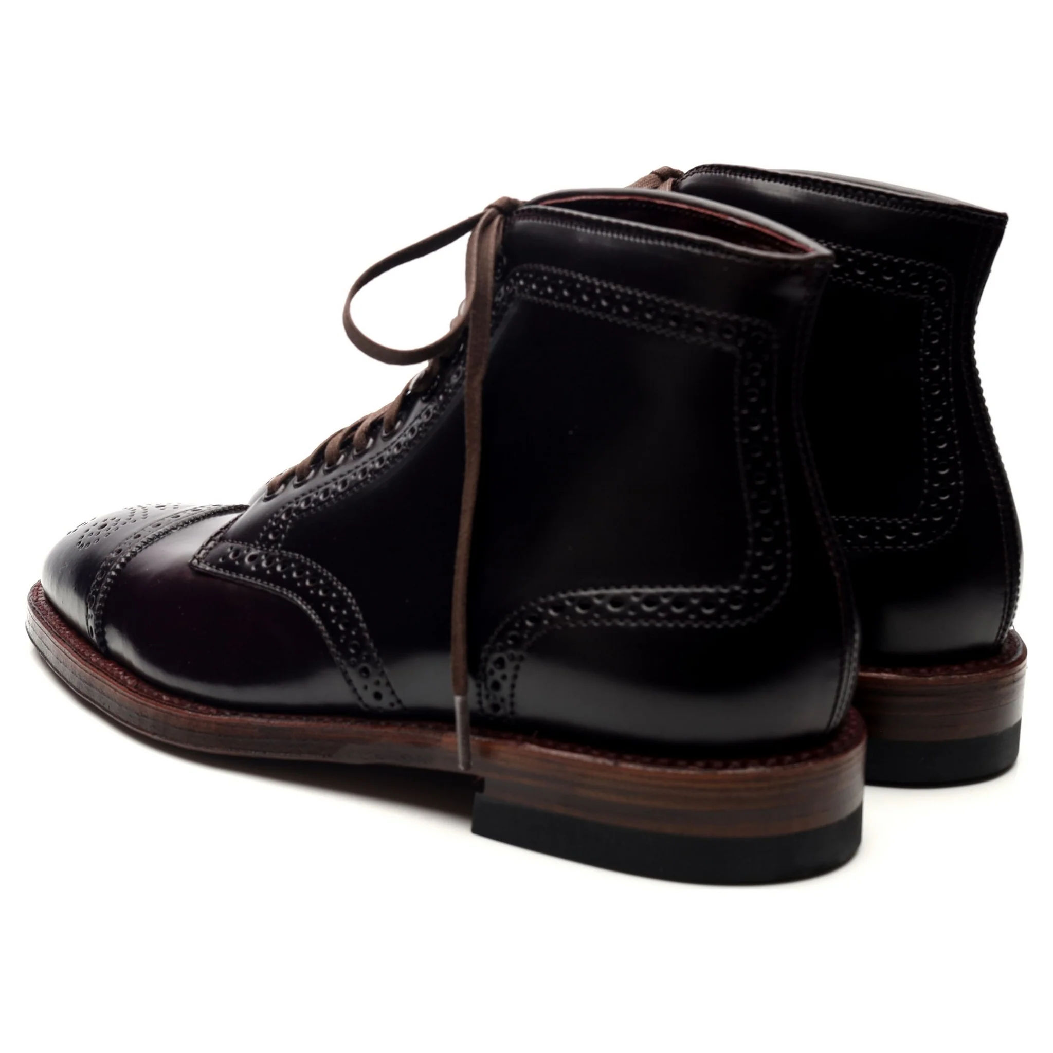 'D9842H' Burgundy Cordovan Leather Boots UK 6.5 US 7 E - Image 3