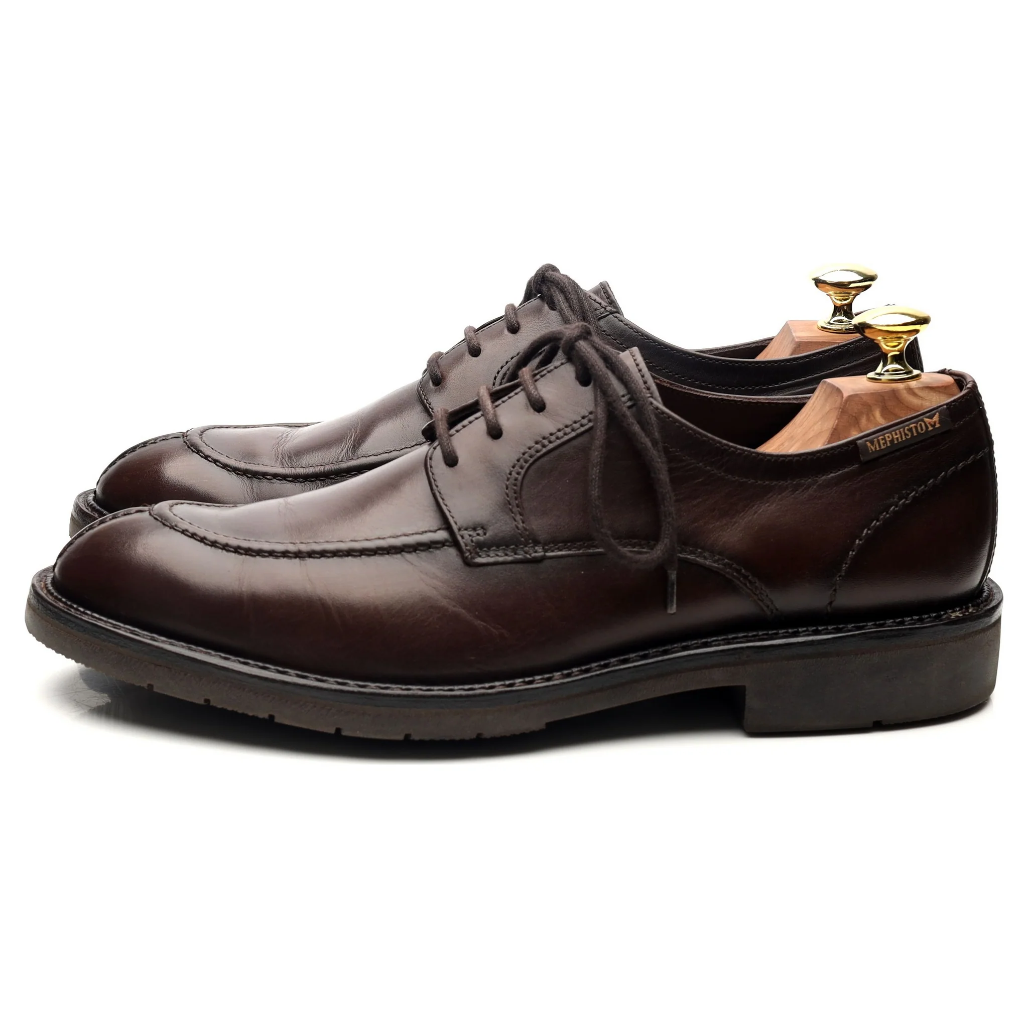 Dark Brown Leather Split Toe Derby UK 7.5 - Image 2