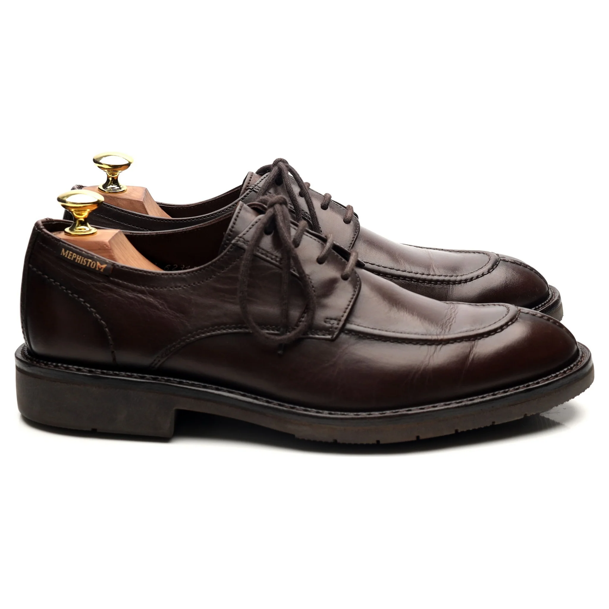 Dark Brown Leather Split Toe Derby UK 7.5 - Image 6