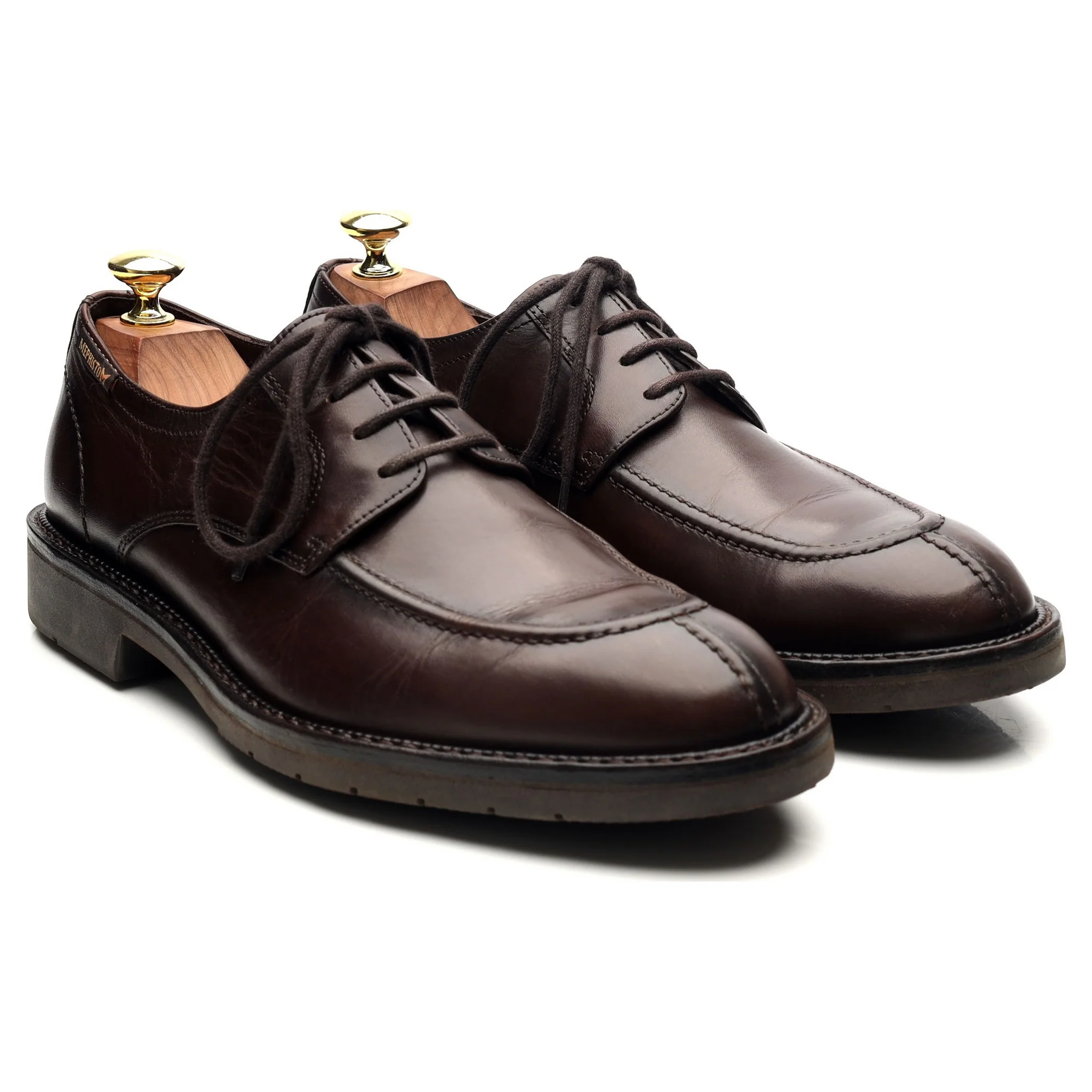 Dark Brown Leather Split Toe Derby UK 7.5 - Image 7